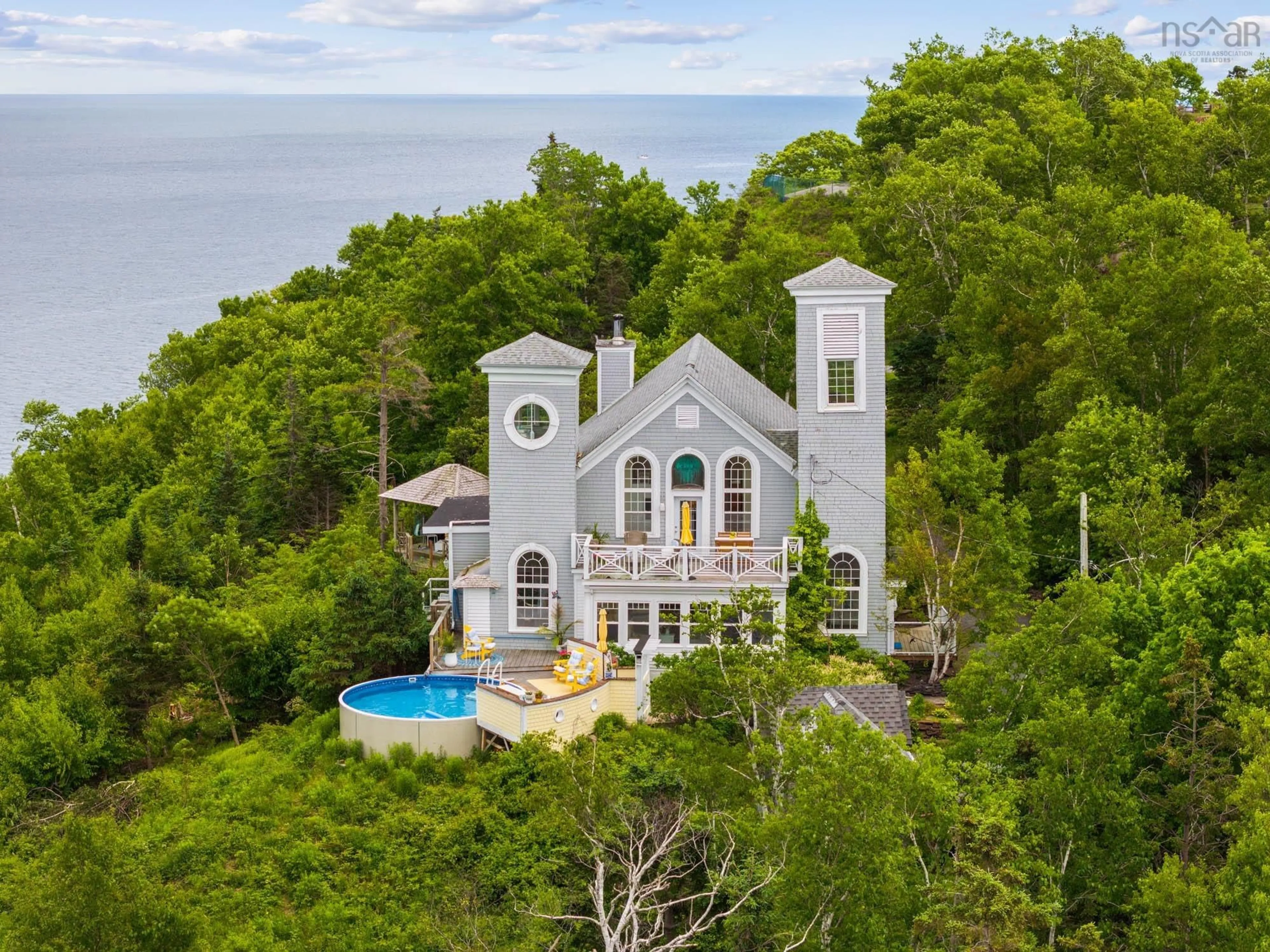A pic from outside/outdoor area/front of a property/back of a property/a pic from drone, water/lake/river/ocean view for 4 York Redoubt Cres, Fergusons Cove Nova Scotia B3V 1L7