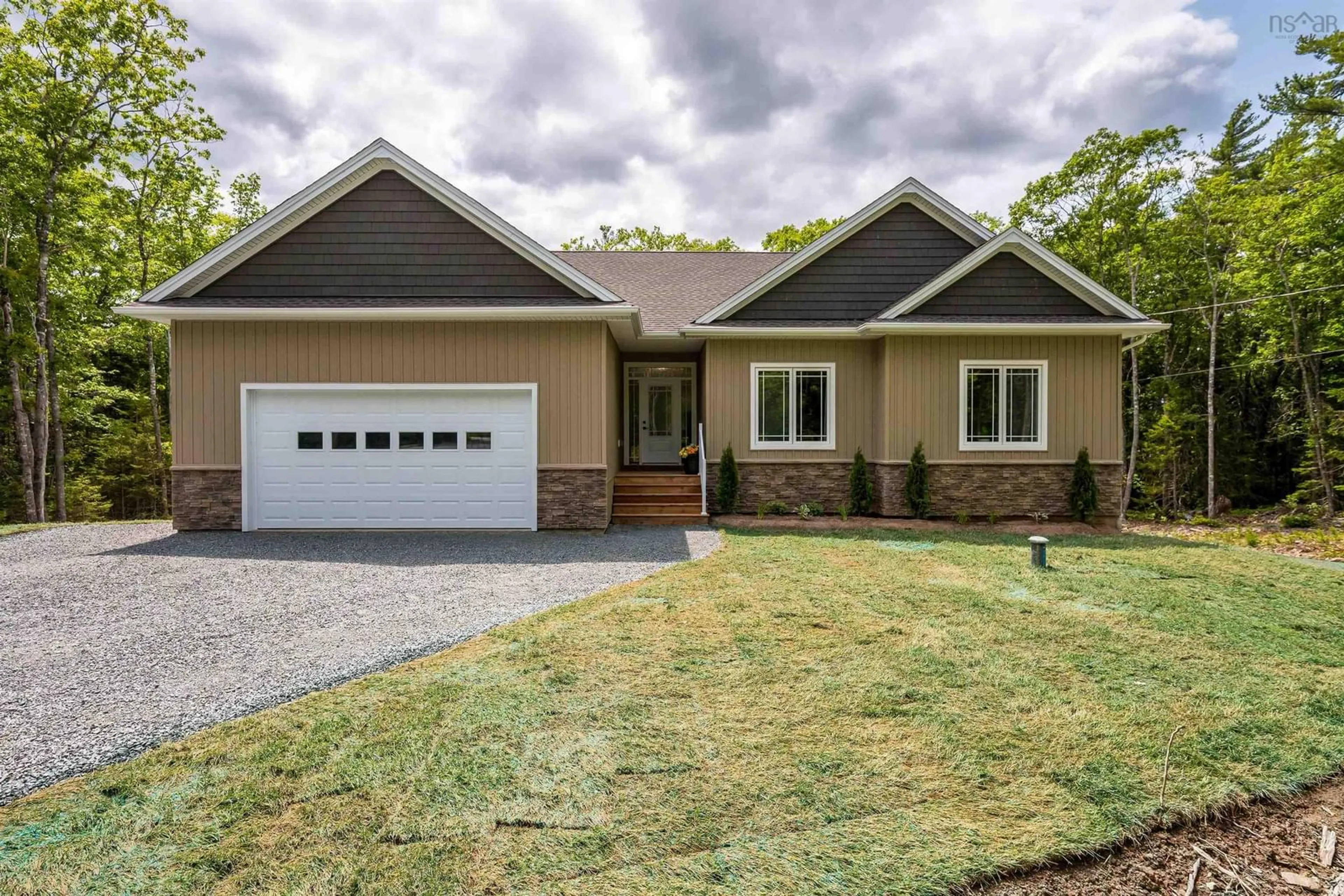 Home with vinyl exterior material, street for 40 Wintergreen Lane, Grand Lake Nova Scotia B3T 0K2