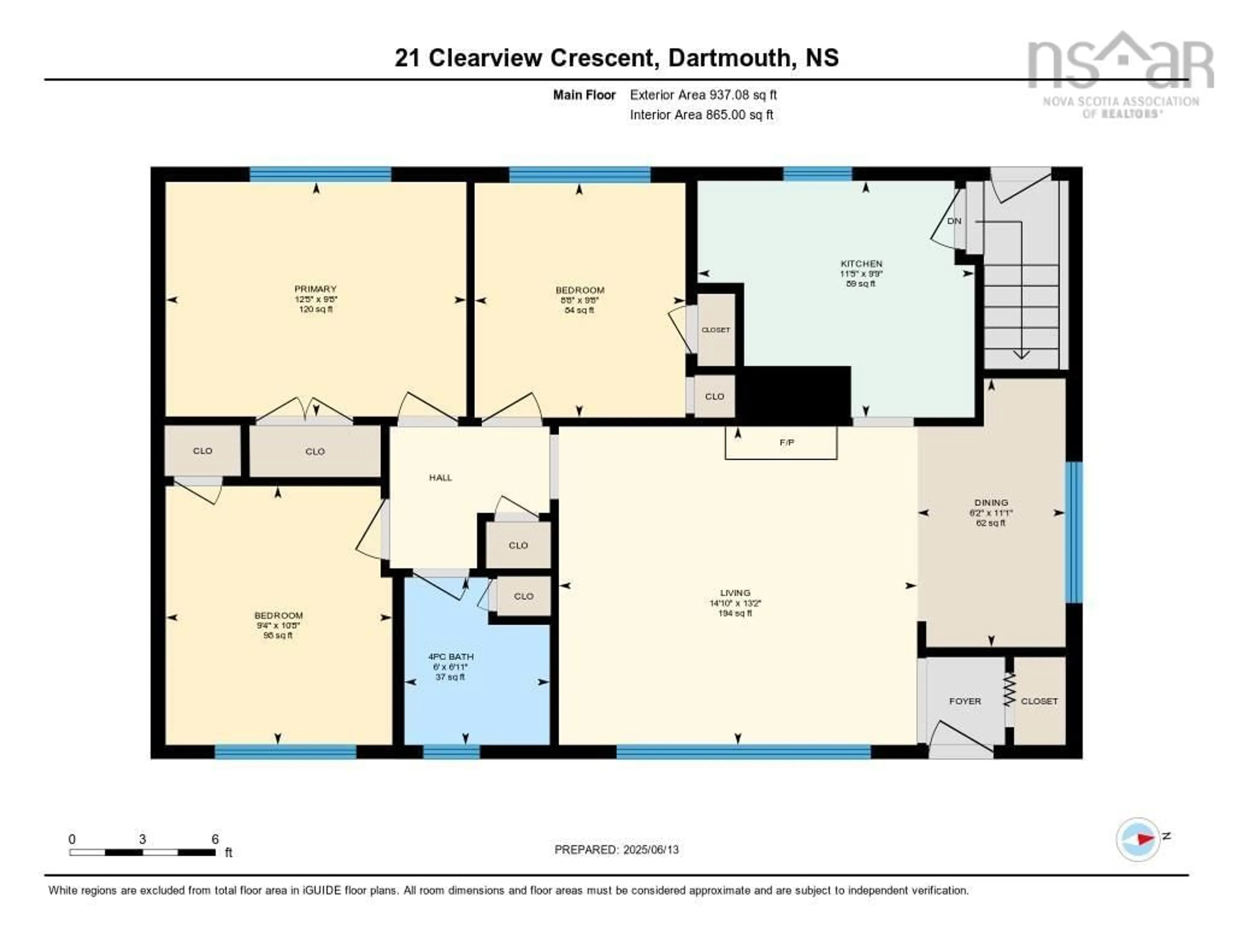 Floor plan for 21 Clearview Cres, Dartmouth Nova Scotia B3A 2M9