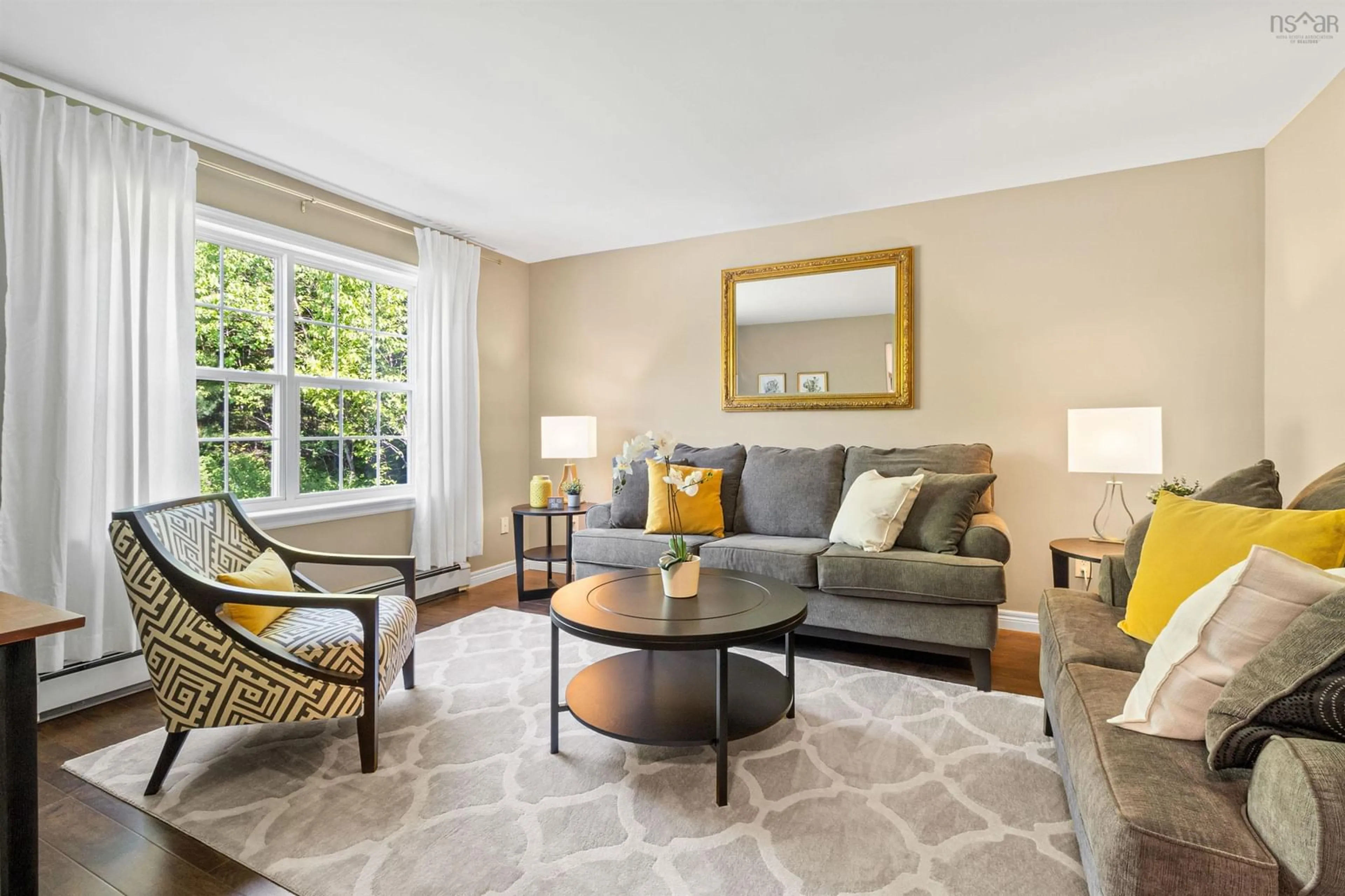 Living room with furniture, carpet floor for 10 Travis Crt, Cow Bay Nova Scotia B3G 1R1