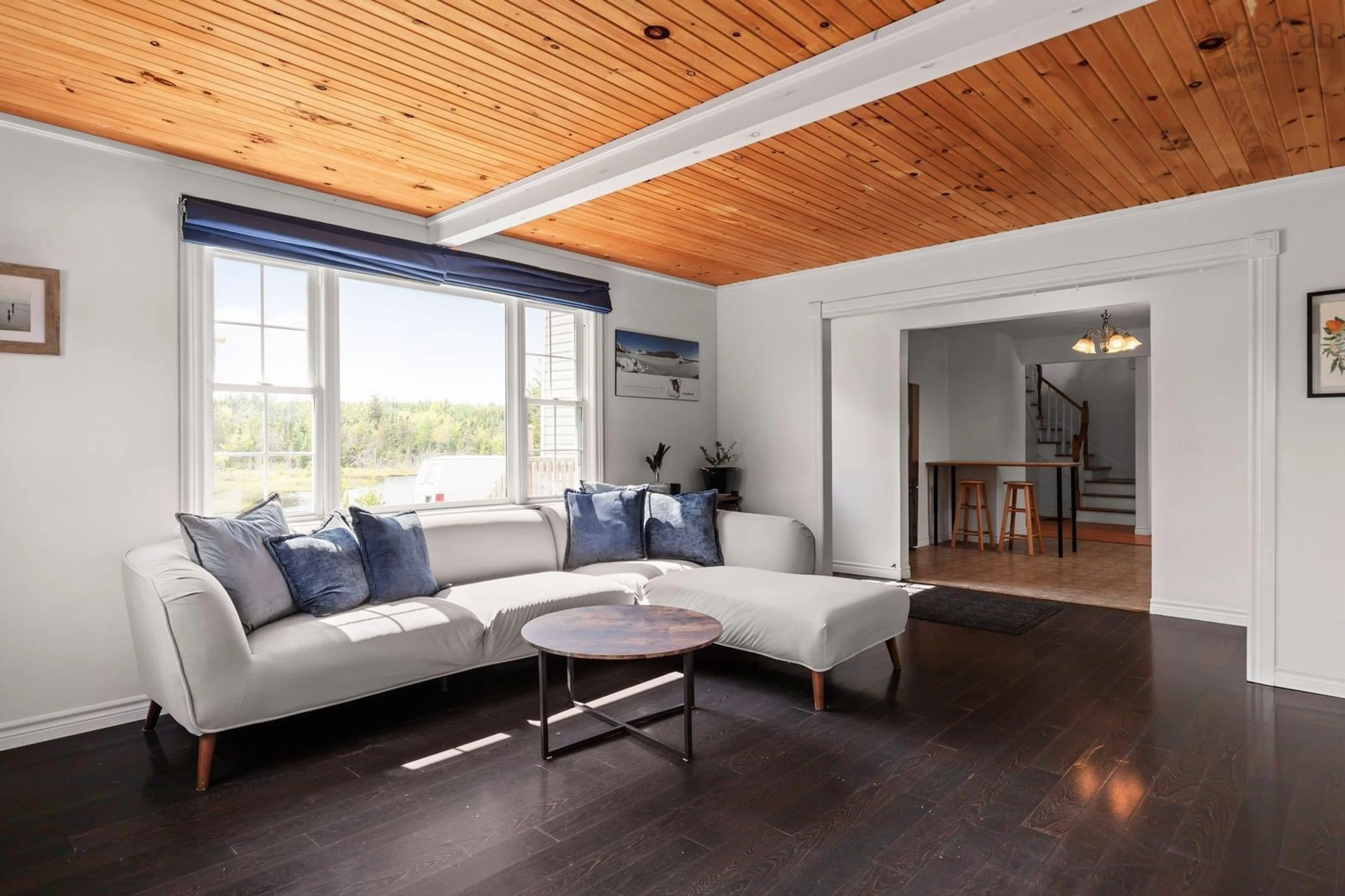 Living room with furniture, wood/laminate floor for 60 Petit Lac Rd, West Chezzetcook Nova Scotia B0J 2L0