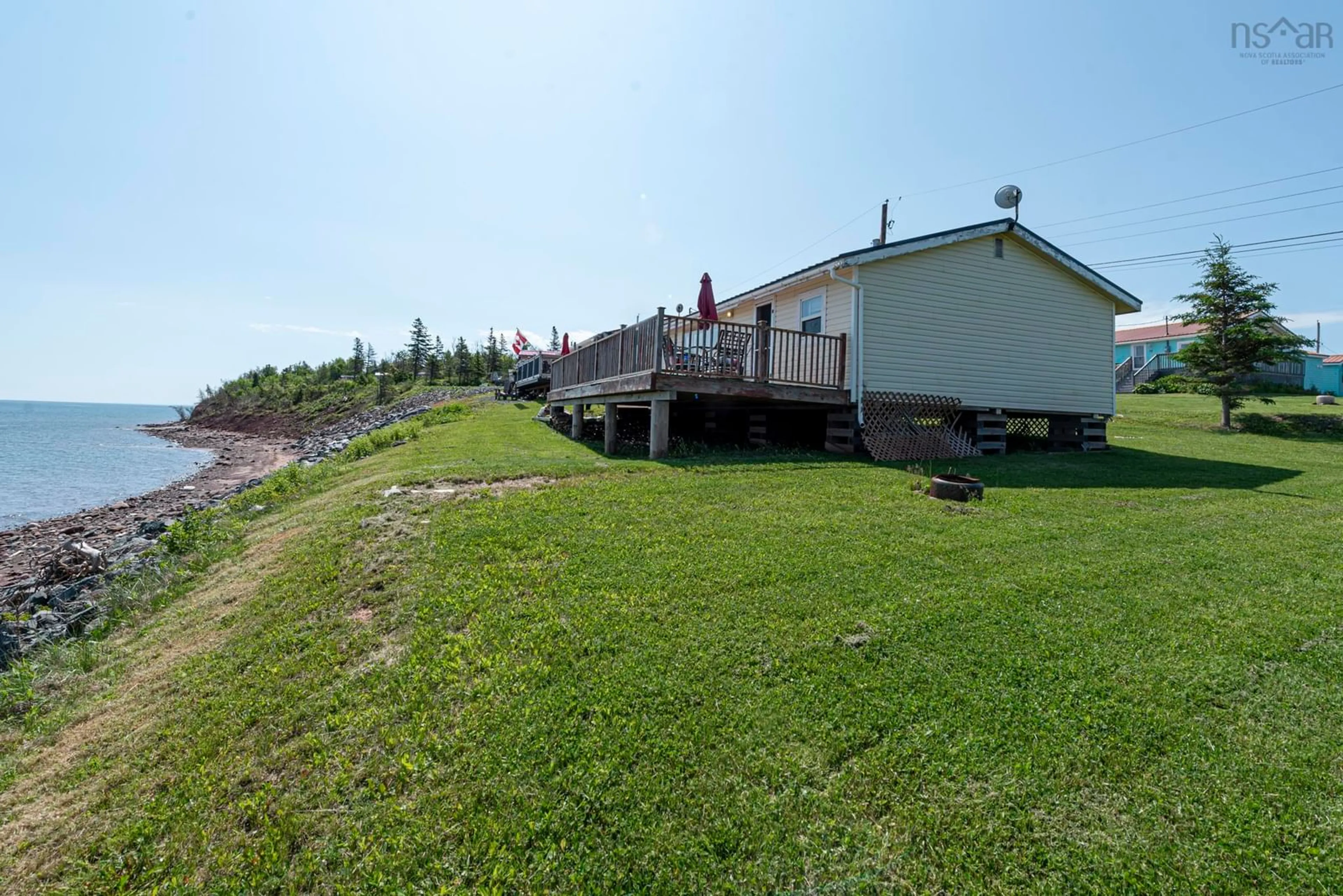 A pic from outside/outdoor area/front of a property/back of a property/a pic from drone, mountain view for 71 Red Cliff Dr, Seafoam Nova Scotia B0K 1N0