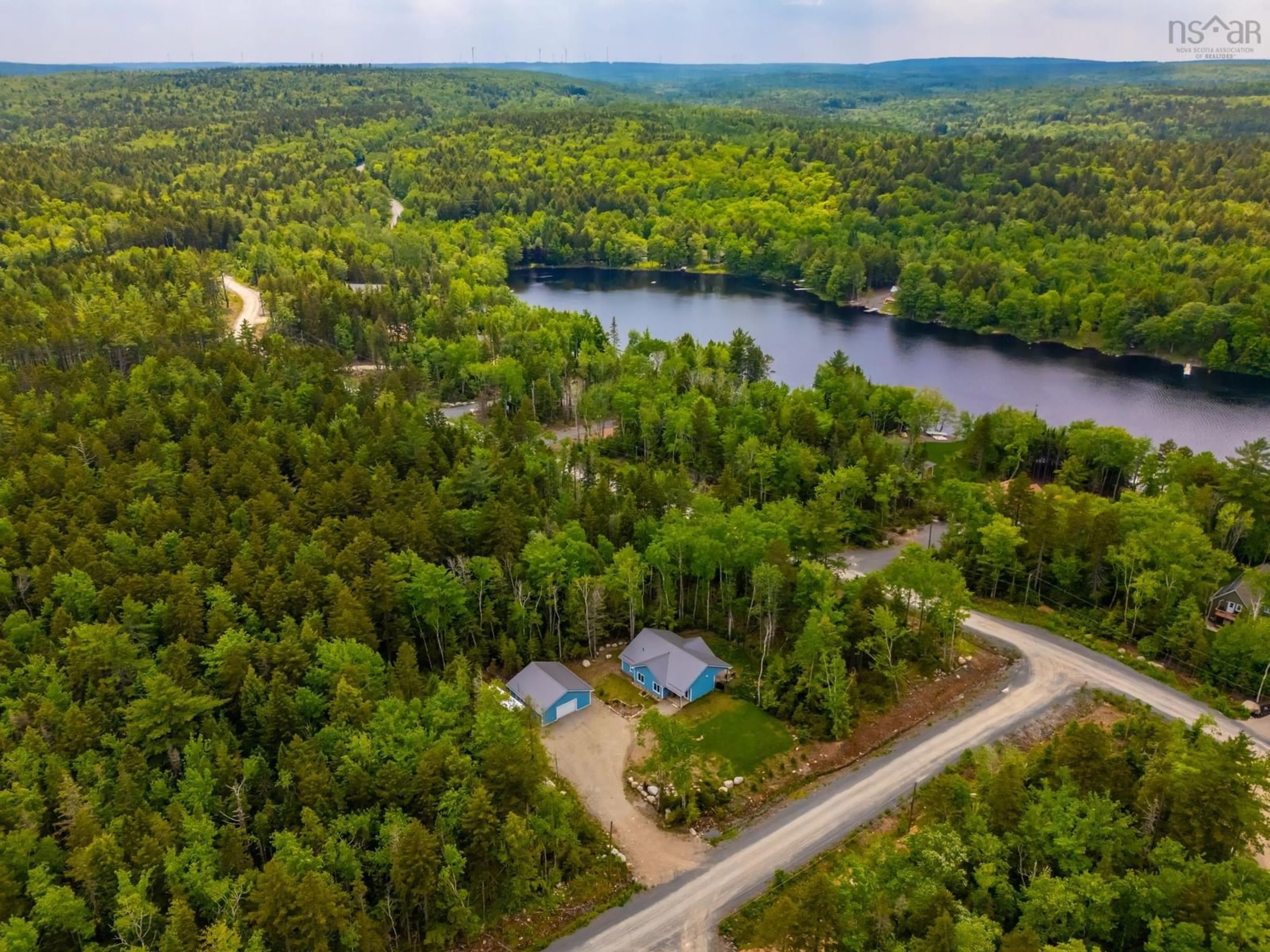 A pic from outside/outdoor area/front of a property/back of a property/a pic from drone, water/lake/river/ocean view for 101 Cozy Cres, Vaughan Nova Scotia B0N 2T0
