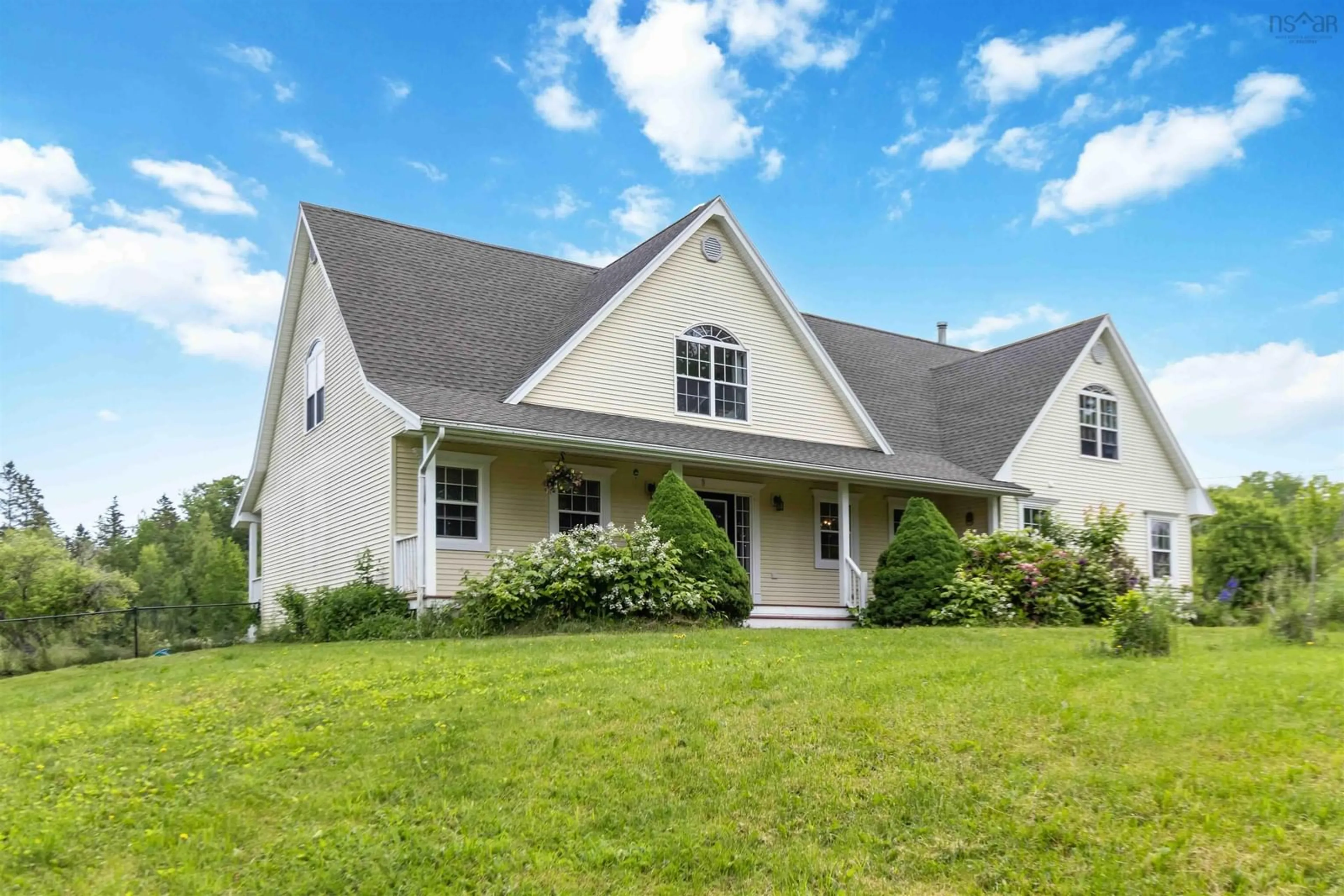 Home with vinyl exterior material, street for 193 Mountain Rd, Three Mile Plains Nova Scotia B0N 2T0