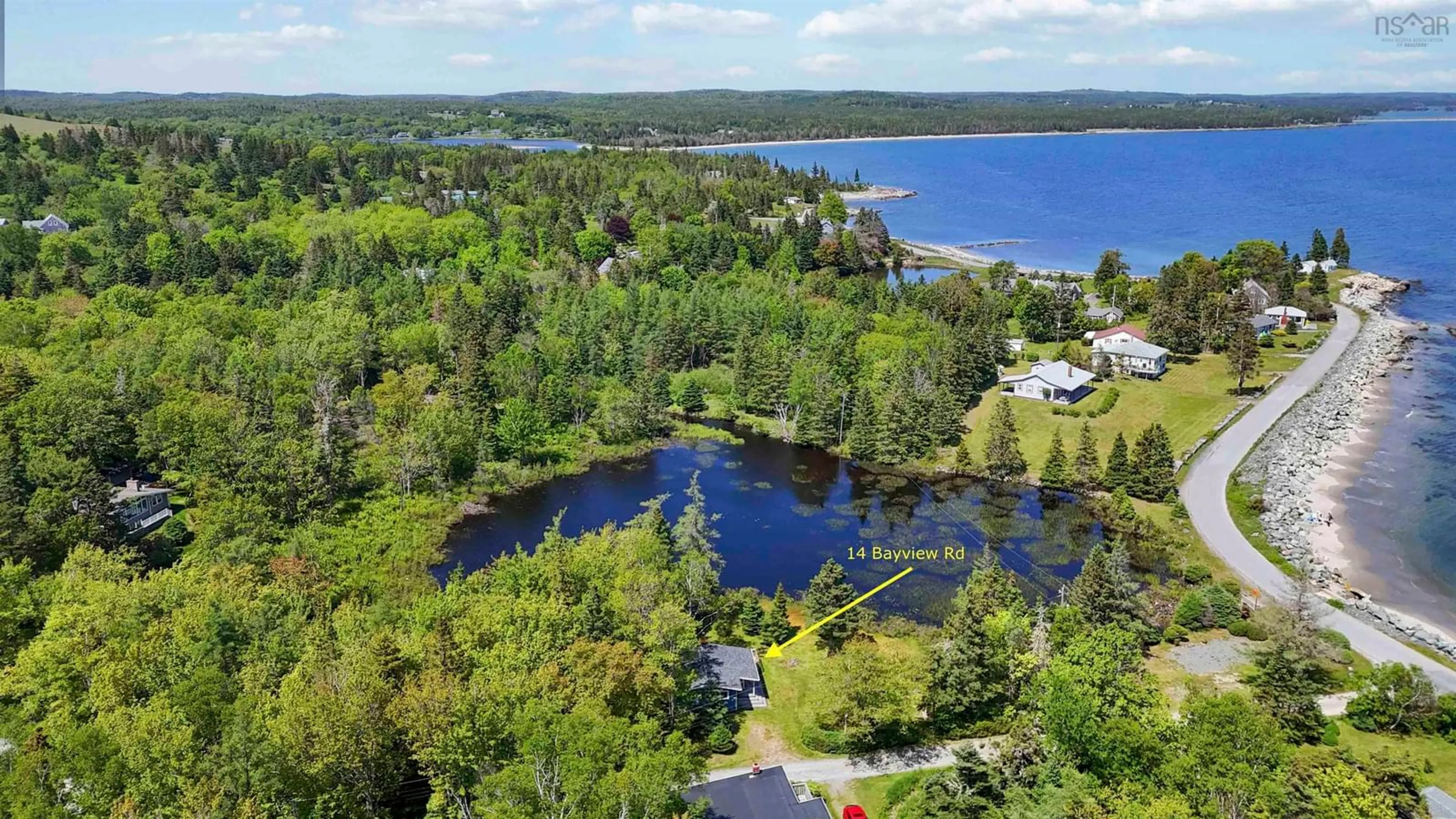 A pic from outside/outdoor area/front of a property/back of a property/a pic from drone, water/lake/river/ocean view for 14 Bayview Rd, Green Bay Nova Scotia B4V 6N6