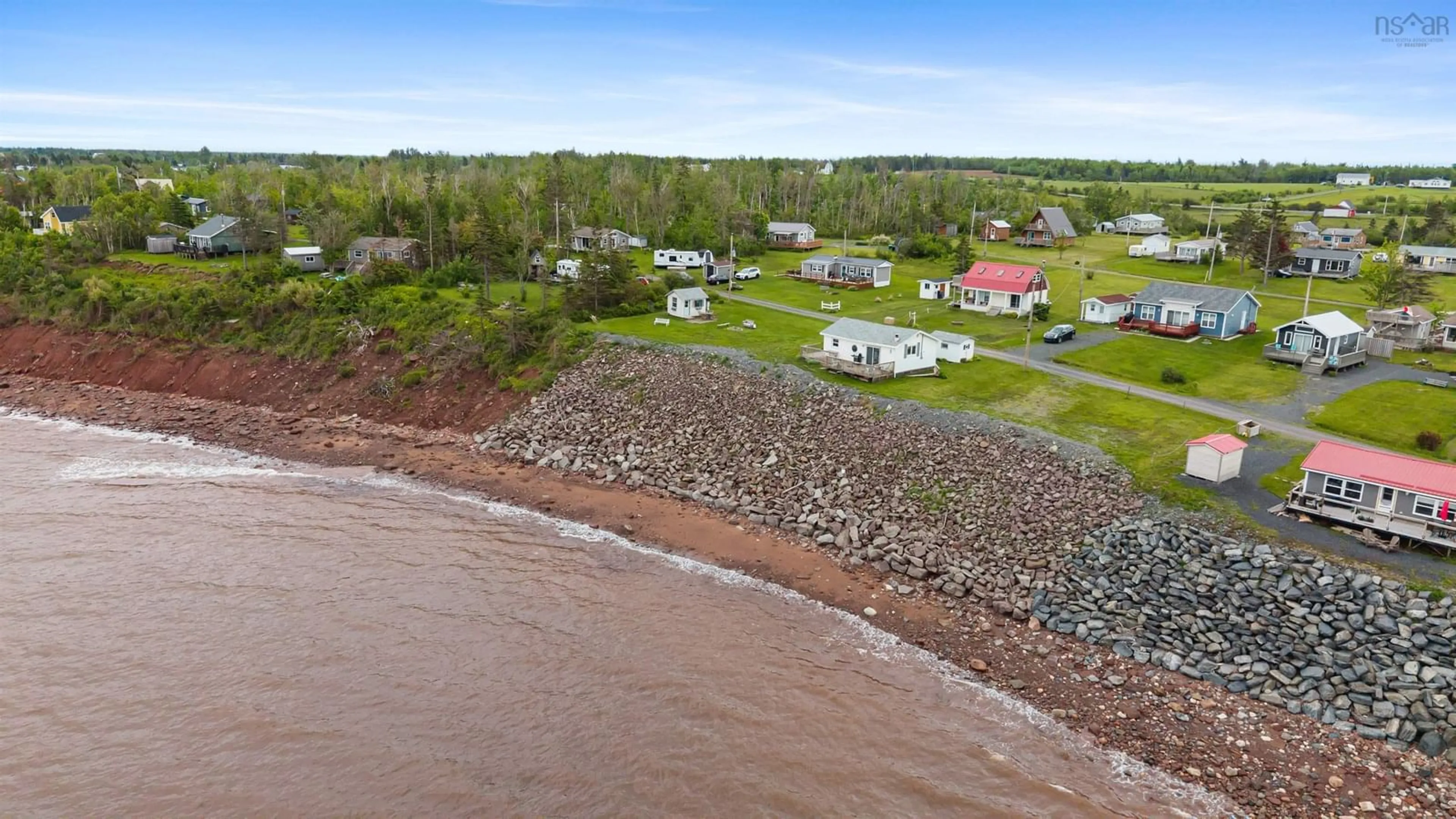 A pic from outside/outdoor area/front of a property/back of a property/a pic from drone, water/lake/river/ocean view for 83 Red Cliff Dr, Seafoam Nova Scotia B0K 1N0