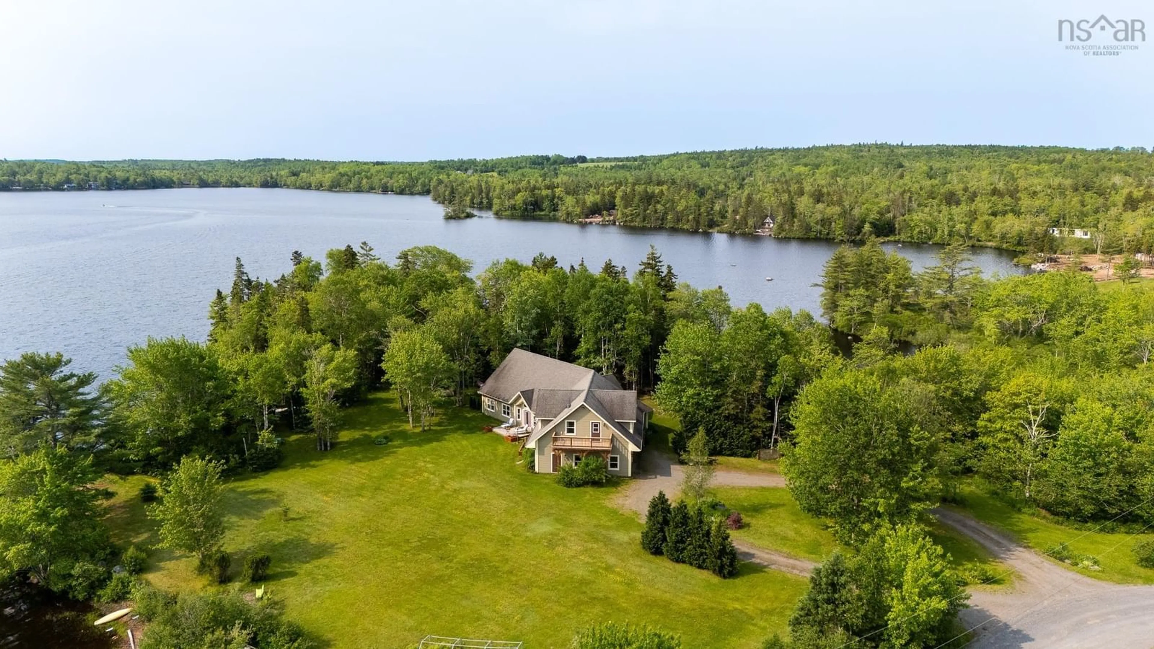 A pic from outside/outdoor area/front of a property/back of a property/a pic from drone, water/lake/river/ocean view for 100 Murphy Lake Rd, Murphy Lake Nova Scotia B4N 3V8
