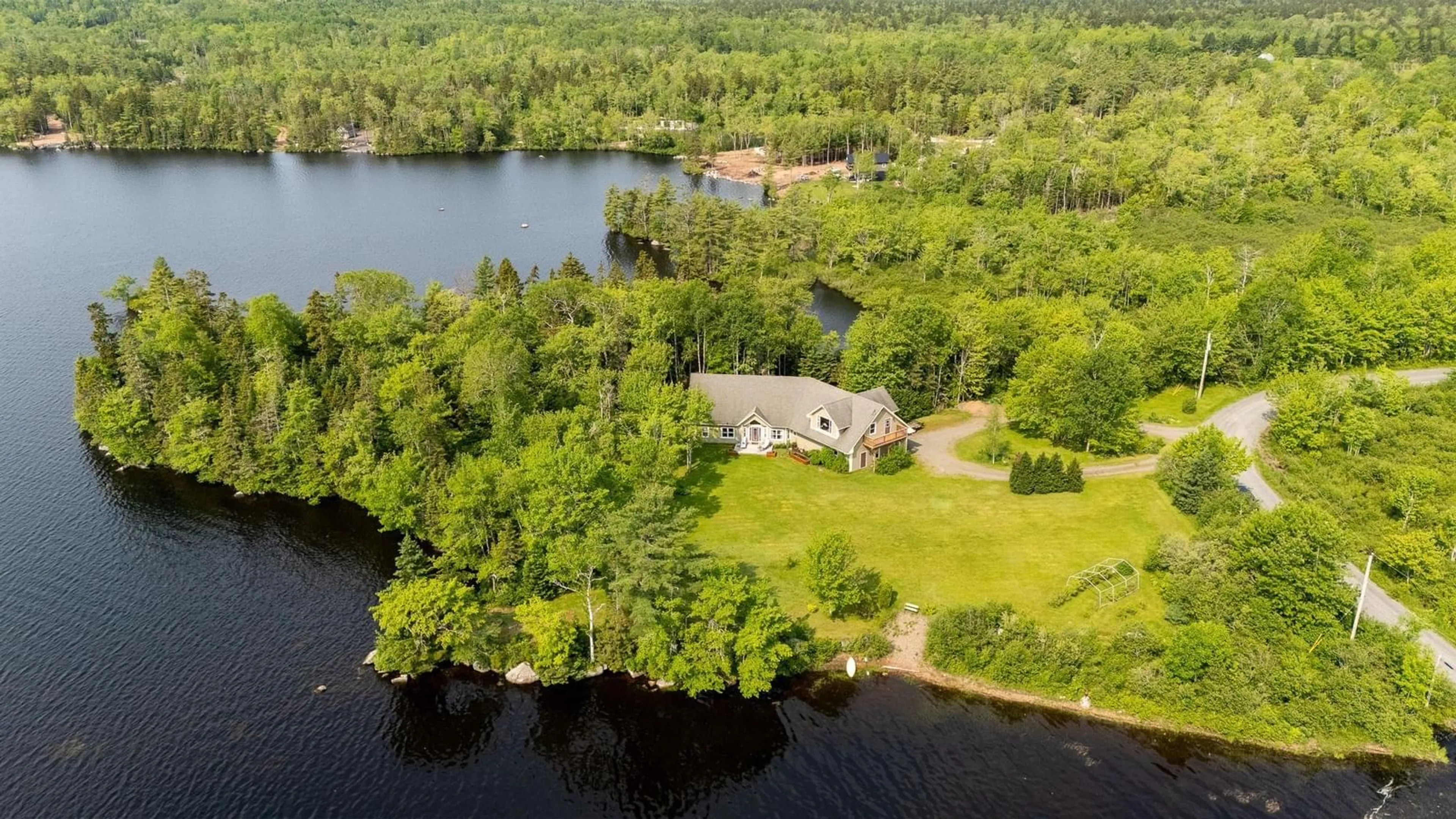 A pic from outside/outdoor area/front of a property/back of a property/a pic from drone, water/lake/river/ocean view for 100 Murphy Lake Rd, Murphy Lake Nova Scotia B4N 3V8