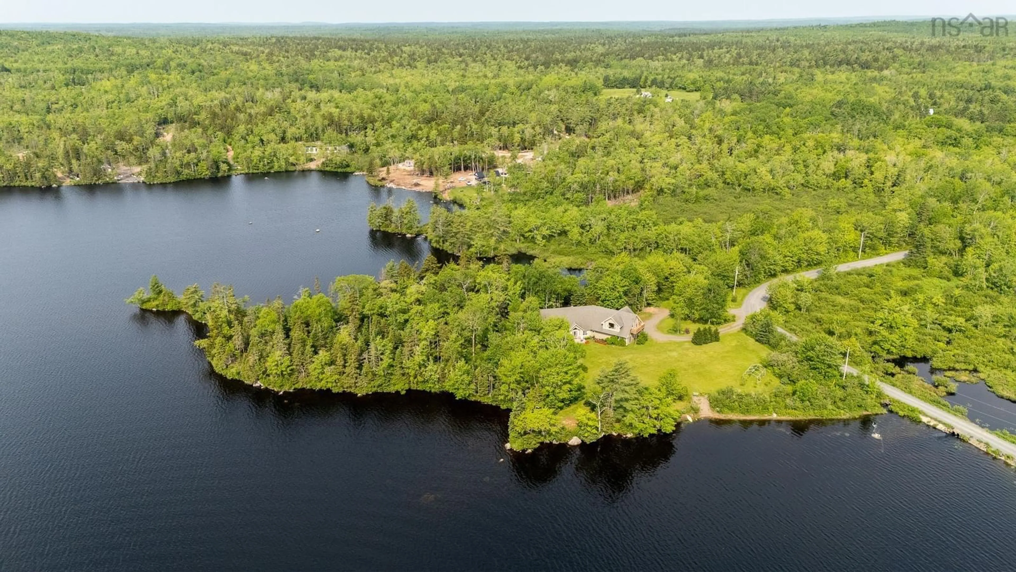 A pic from outside/outdoor area/front of a property/back of a property/a pic from drone, water/lake/river/ocean view for 100 Murphy Lake Rd, Murphy Lake Nova Scotia B4N 3V8