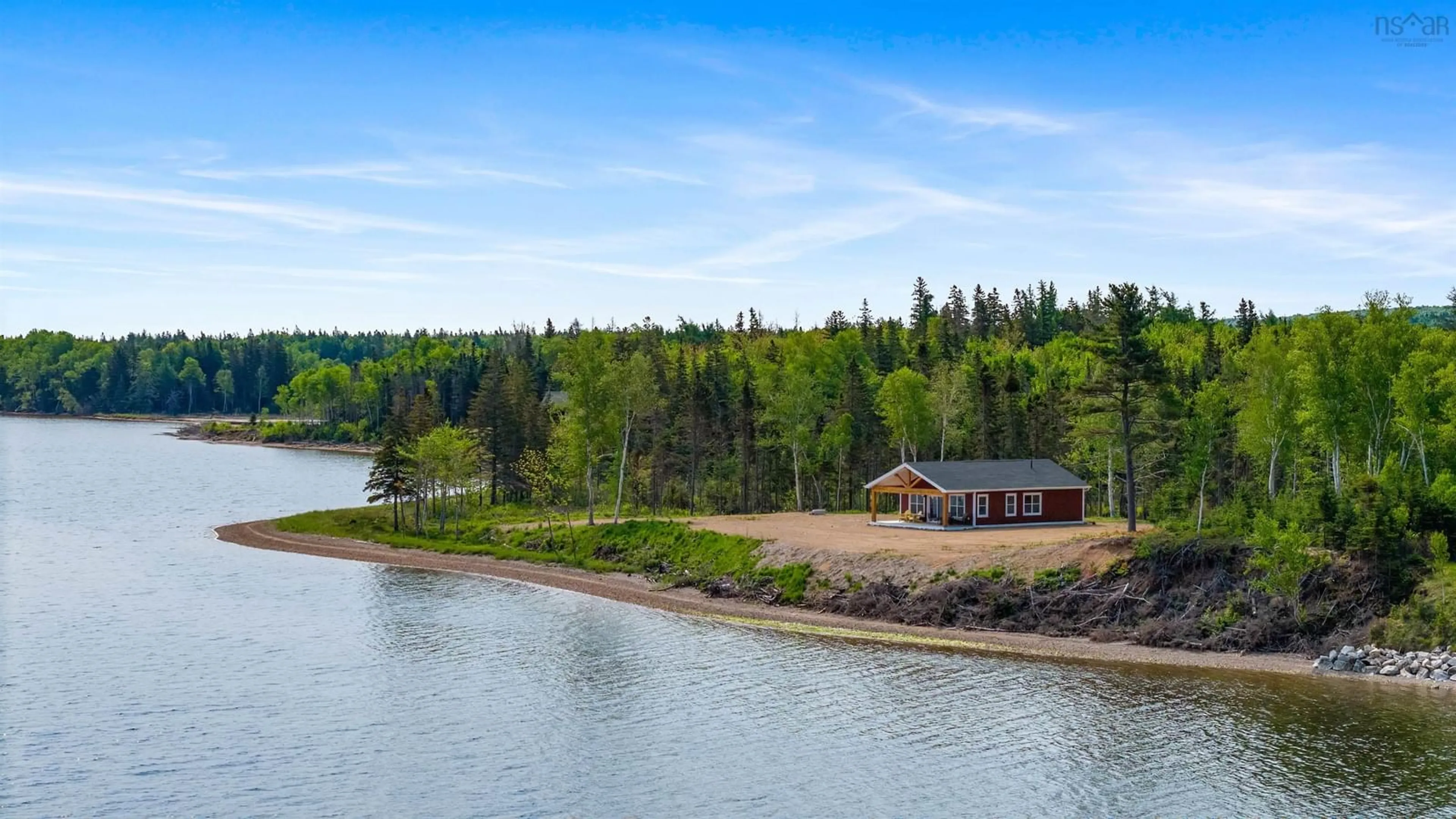 A pic from outside/outdoor area/front of a property/back of a property/a pic from drone, water/lake/river/ocean view for 134 Malagawatch Cemetery Rd, River Denys Nova Scotia B0E 2Y0