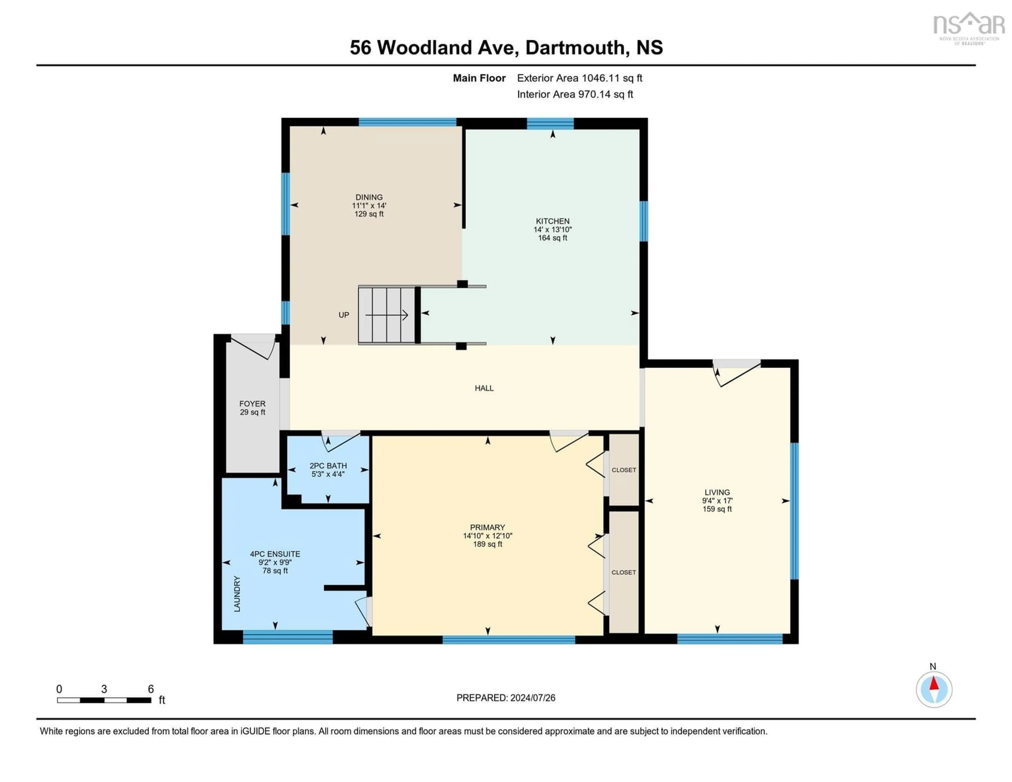 Floor plan for 56 Woodland Ave, Dartmouth Nova Scotia B3A 3K1