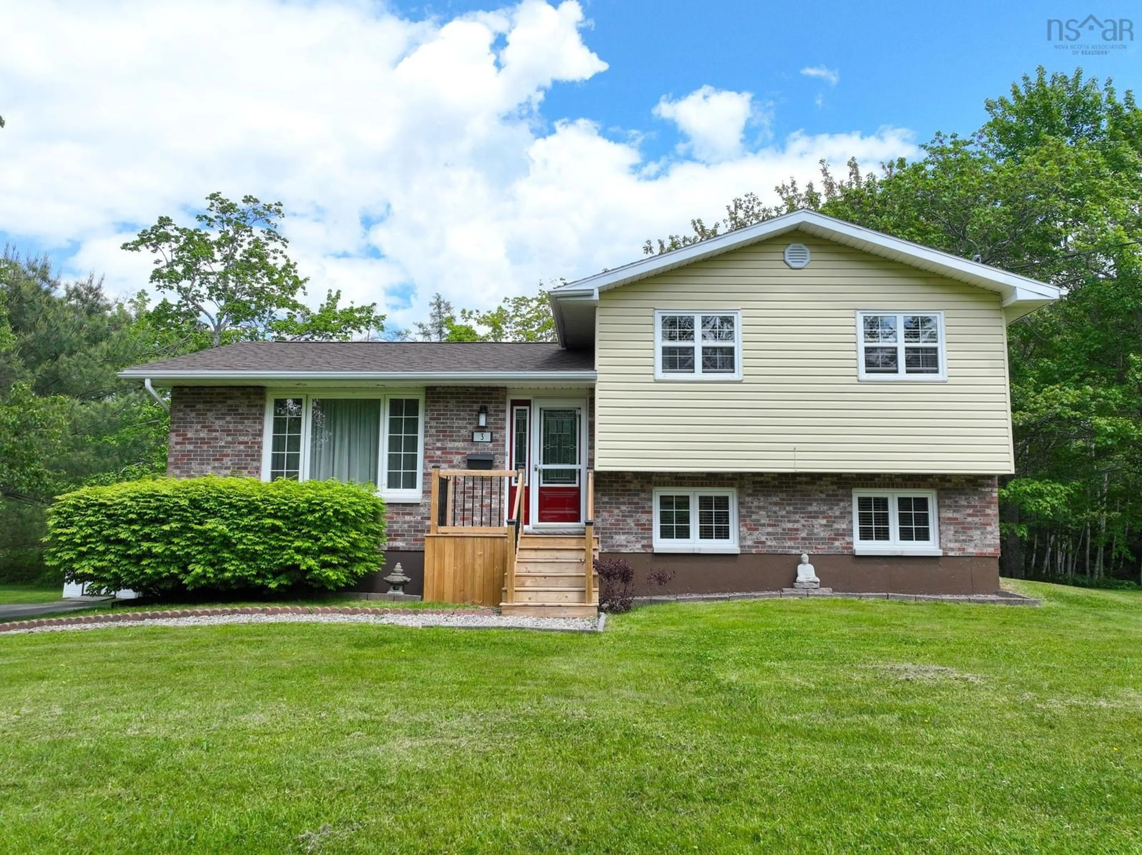 Home with vinyl exterior material, street for 3 Yolanda Dr, Sydney Nova Scotia B1M 1A7