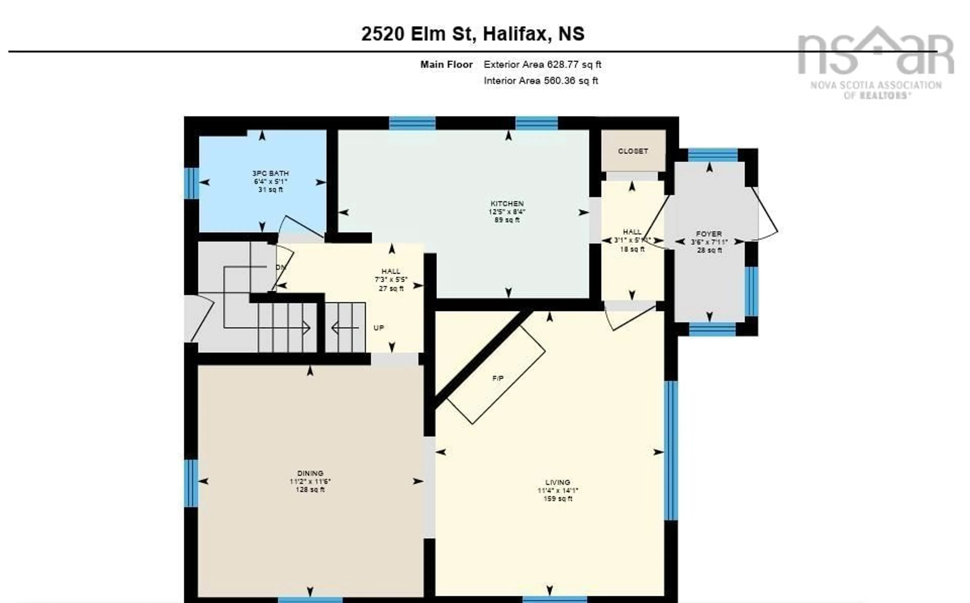 Floor plan for 2520 Elm St, Halifax Nova Scotia B3L 2Y4