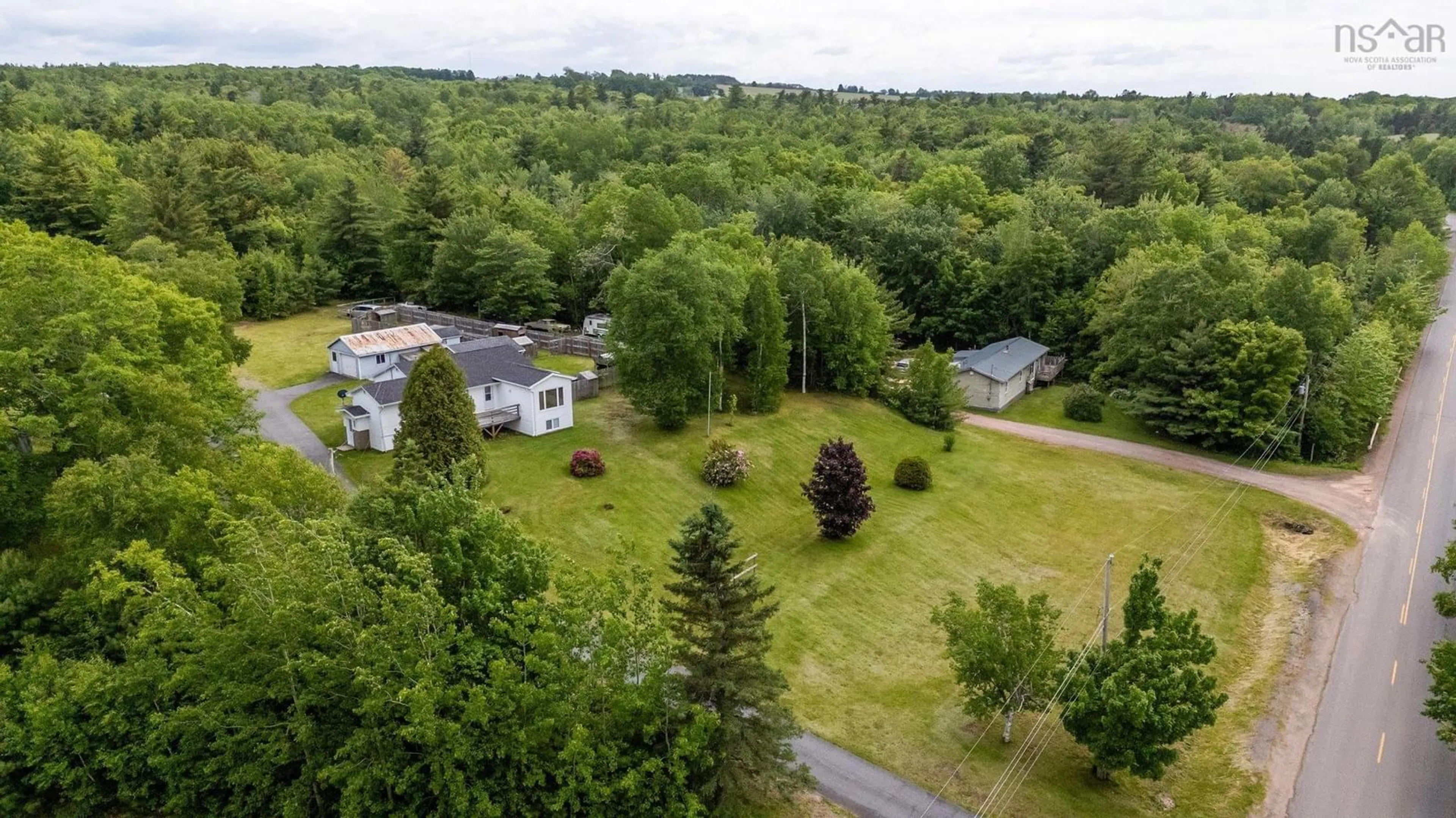 A pic from outside/outdoor area/front of a property/back of a property/a pic from drone, forest/trees view for 72 New Canaan Rd, Canaan Nova Scotia B4N 4K1