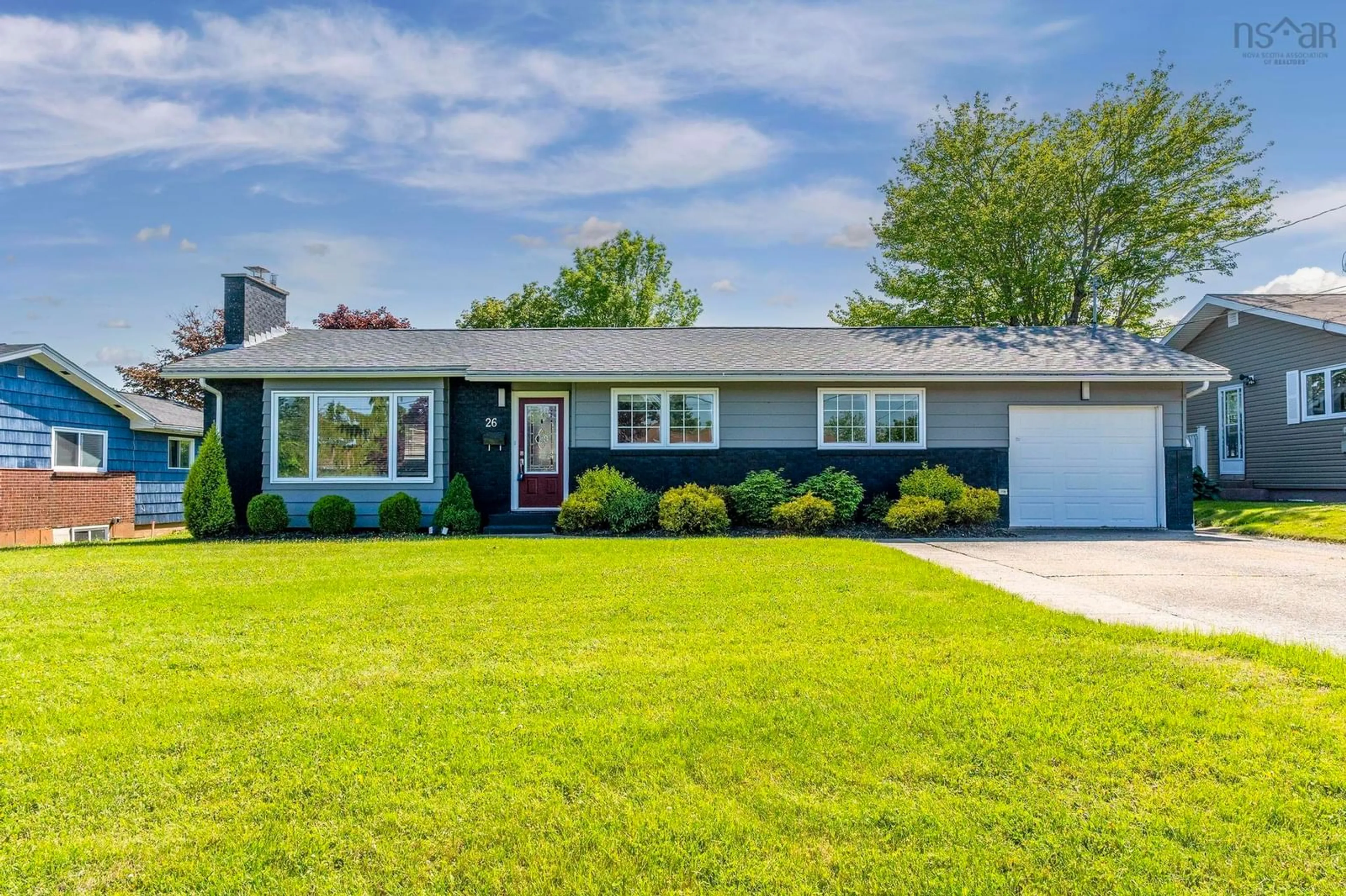 Home with vinyl exterior material, street for 26 Swanton Dr, Dartmouth Nova Scotia B2W 2C4