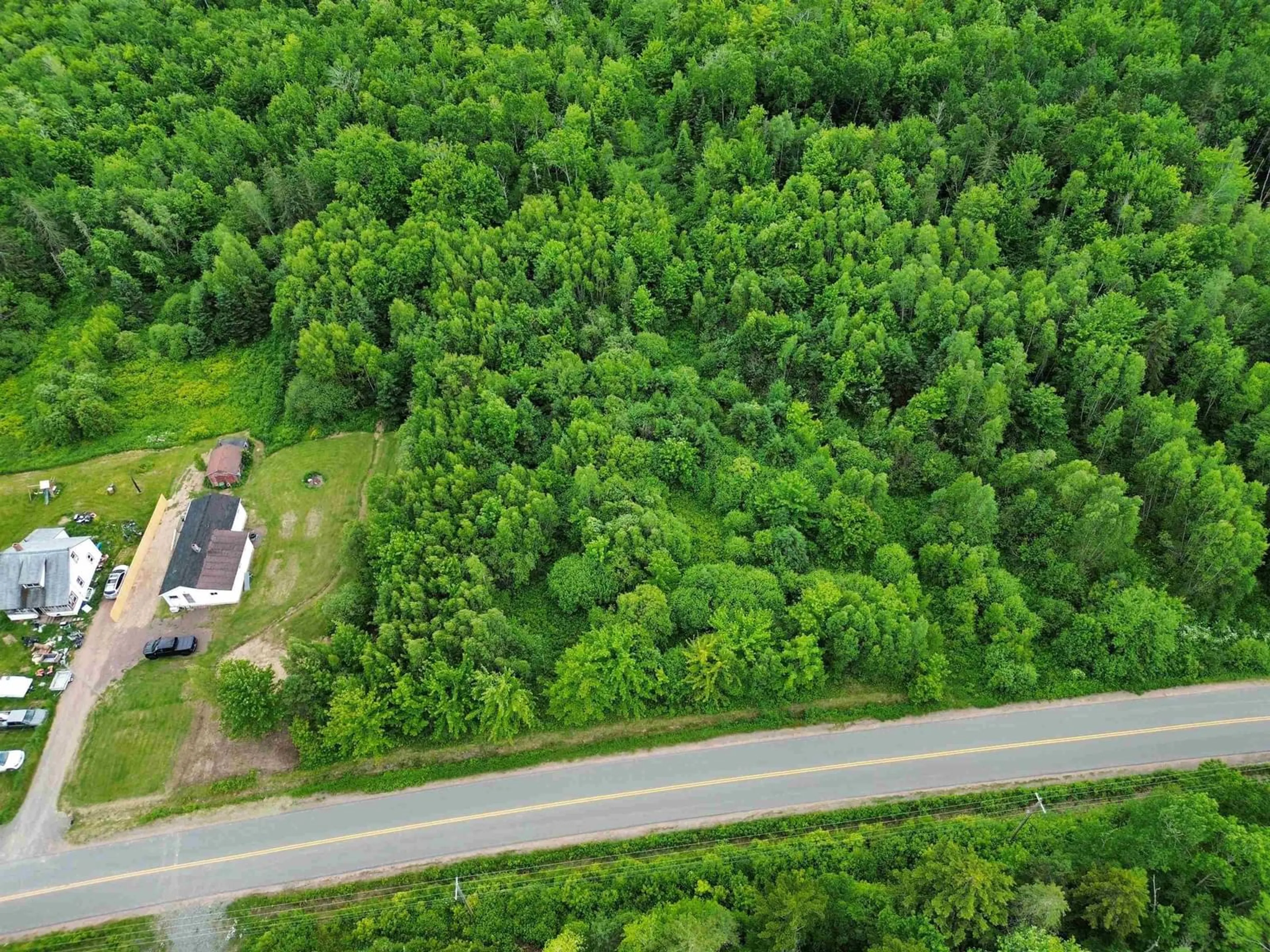 A pic from outside/outdoor area/front of a property/back of a property/a pic from drone, forest/trees view for 594 Mines Rd, Chignecto Nova Scotia B0L 1B0
