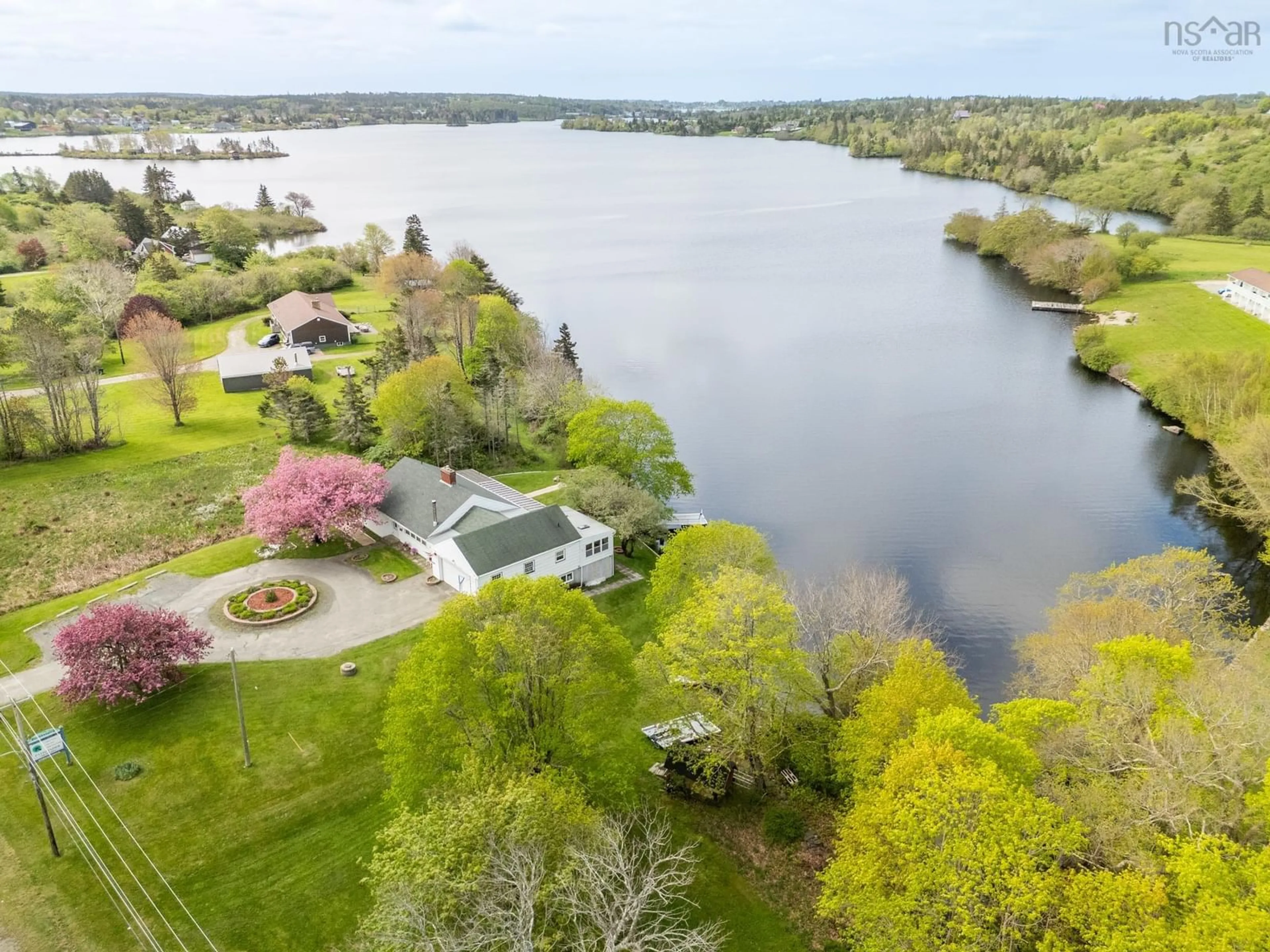 A pic from outside/outdoor area/front of a property/back of a property/a pic from drone, water/lake/river/ocean view for 1021 Highway 1, Hebron Nova Scotia B5A 5A5