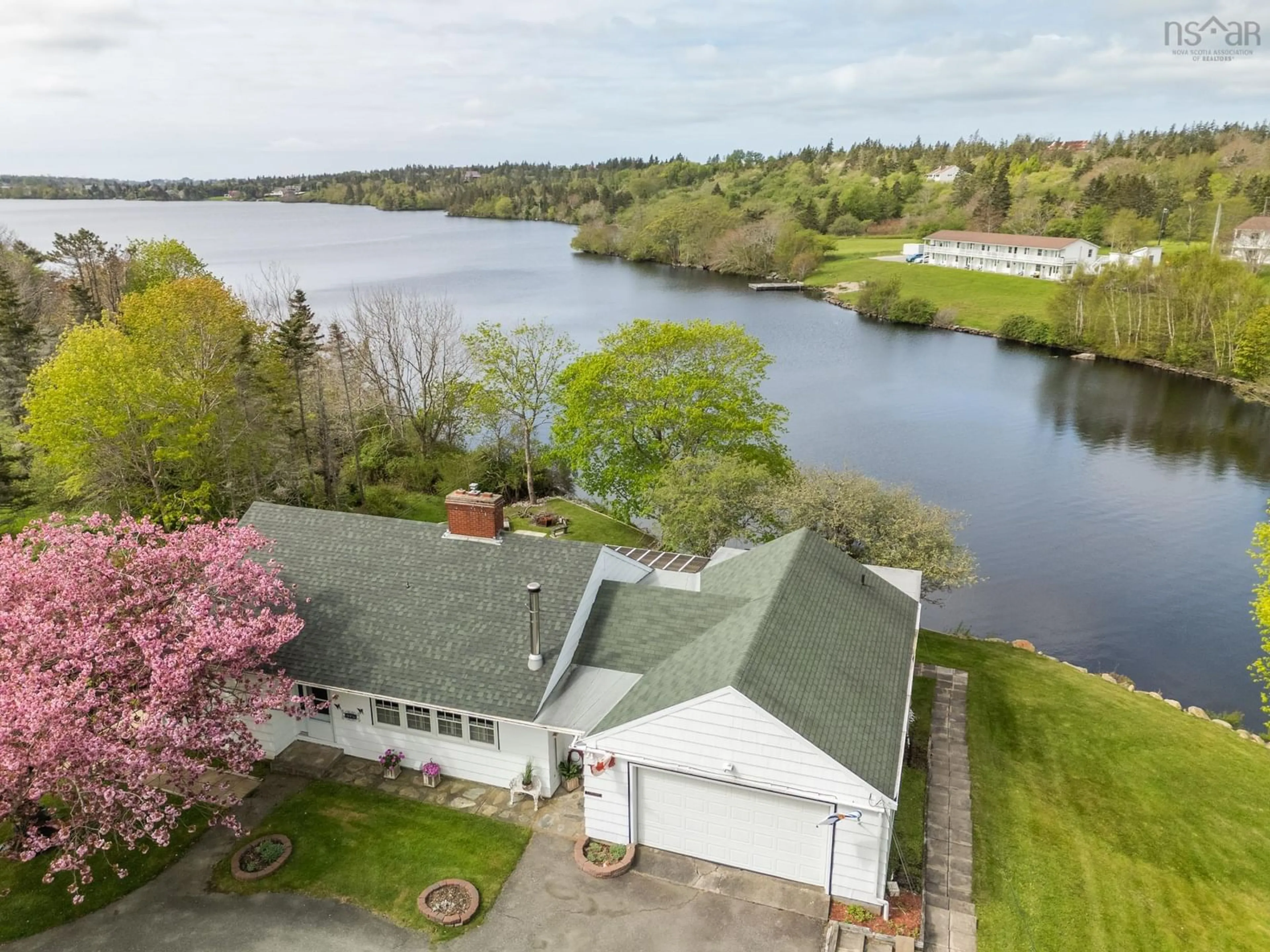 A pic from outside/outdoor area/front of a property/back of a property/a pic from drone, water/lake/river/ocean view for 1021 Highway 1, Hebron Nova Scotia B5A 5A5