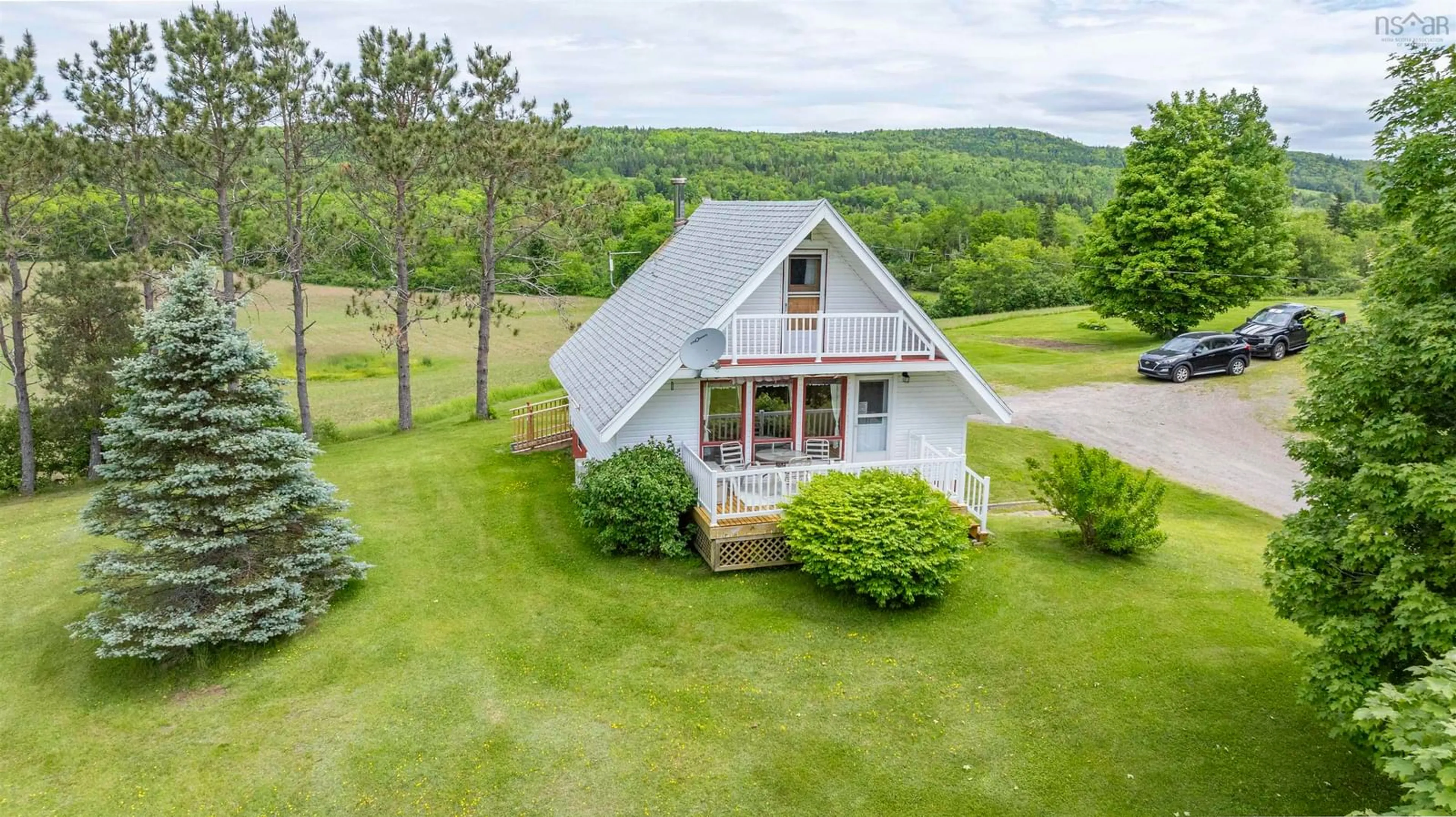 A pic from outside/outdoor area/front of a property/back of a property/a pic from drone, water/lake/river/ocean view for 3350 East River West Side Rd, Glencoe Nova Scotia B0K 1B0