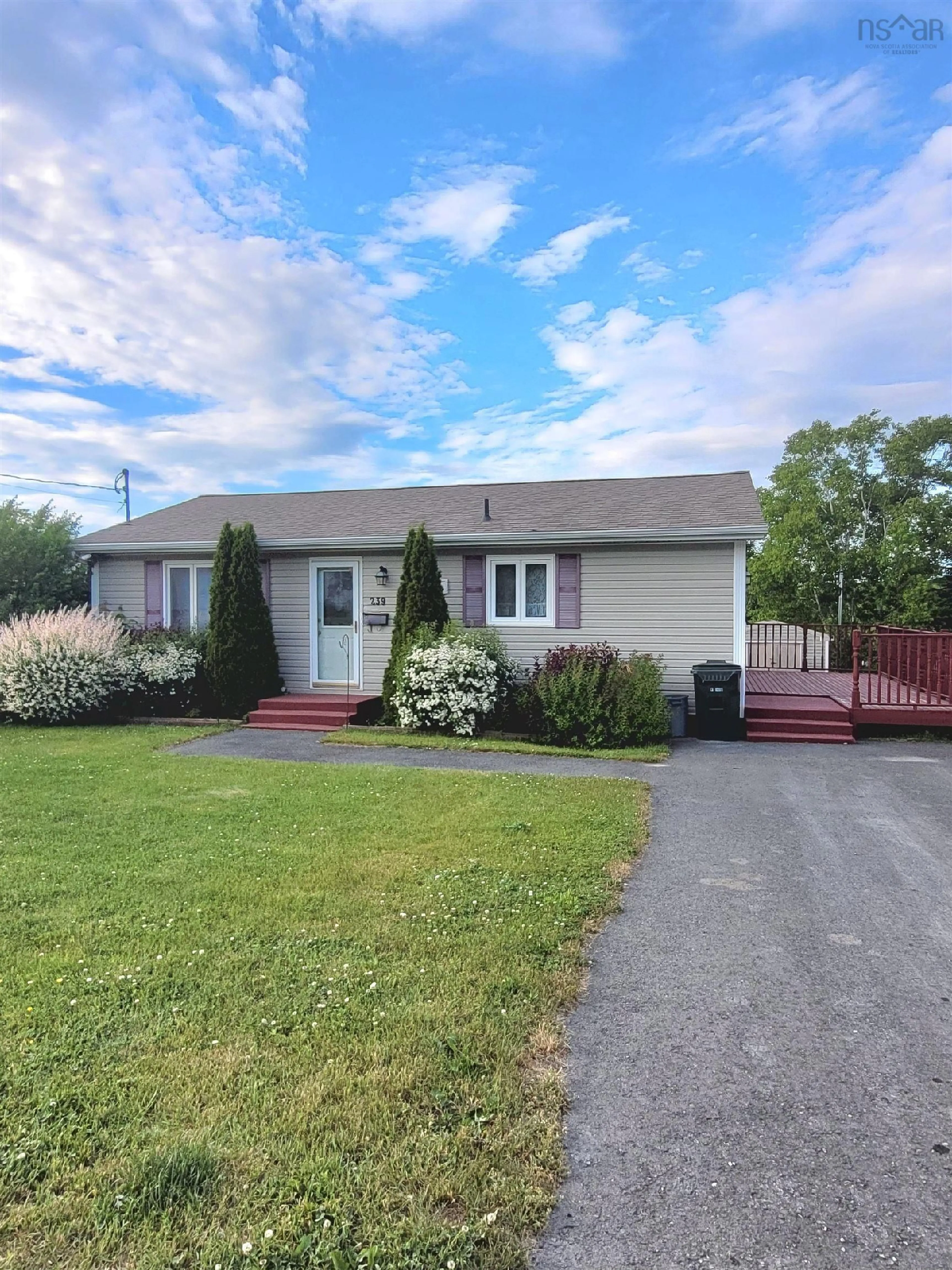Home with vinyl exterior material, street for 239 Champlain Ave, Sydney Nova Scotia B1P 6P9