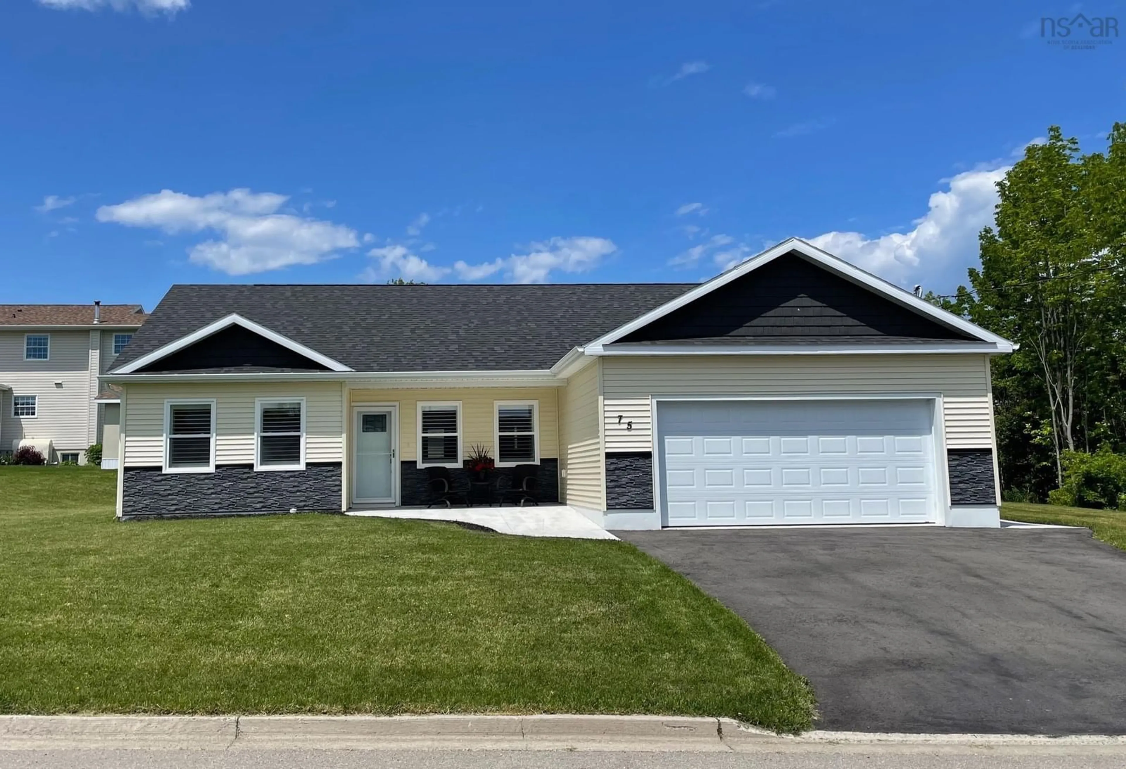 Home with vinyl exterior material, street for 75 Ridgevale Dr, Westmount Nova Scotia B1R 0C2