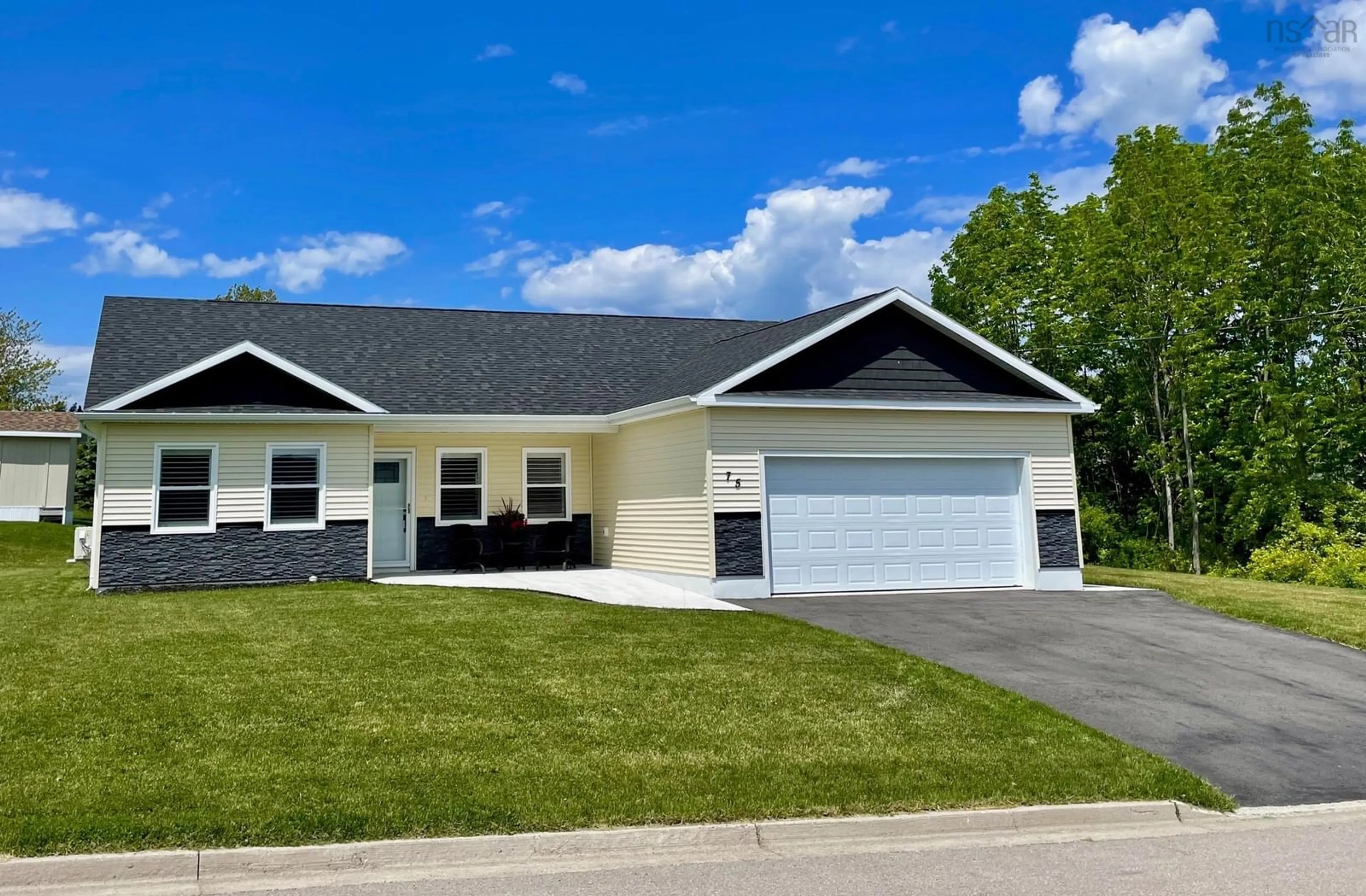 Home with vinyl exterior material, street for 75 Ridgevale Dr, Westmount Nova Scotia B1R 0C2