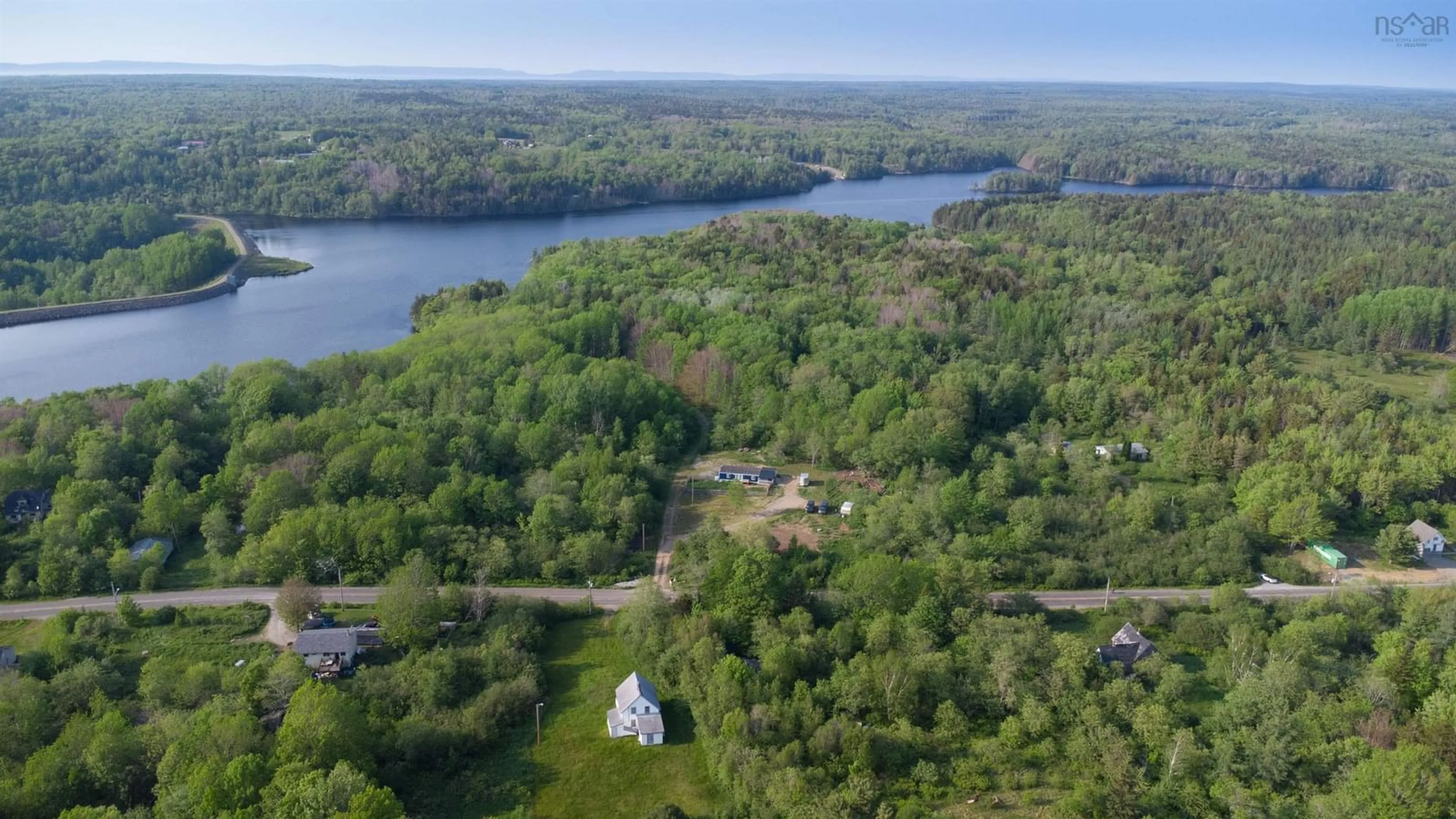 A pic from outside/outdoor area/front of a property/back of a property/a pic from drone, water/lake/river/ocean view for 1115 Weymouth Falls Rd, Weymouth Nova Scotia B0W 3T0