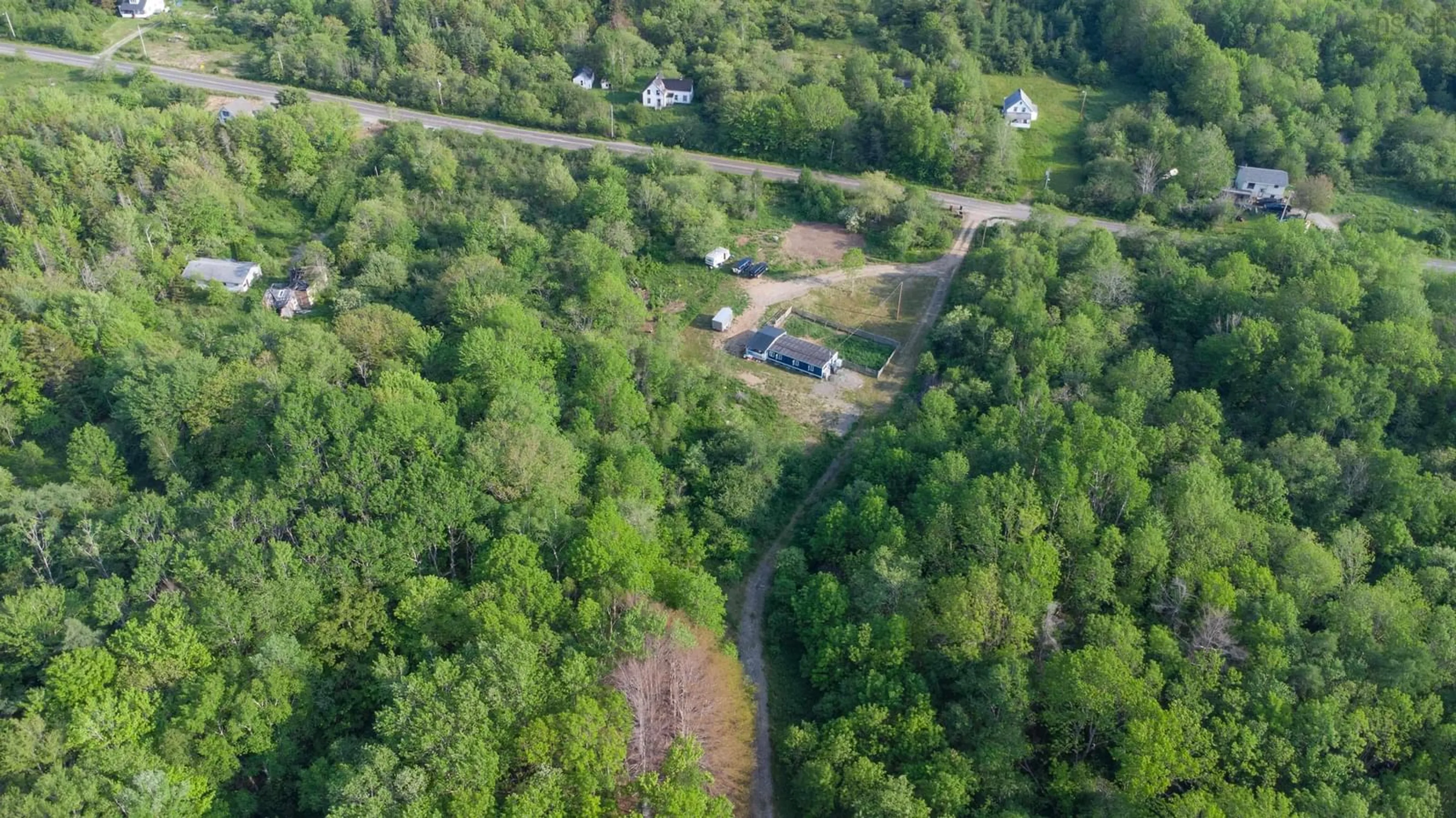 A pic from outside/outdoor area/front of a property/back of a property/a pic from drone, forest/trees view for 1115 Weymouth Falls Rd, Weymouth Nova Scotia B0W 3T0