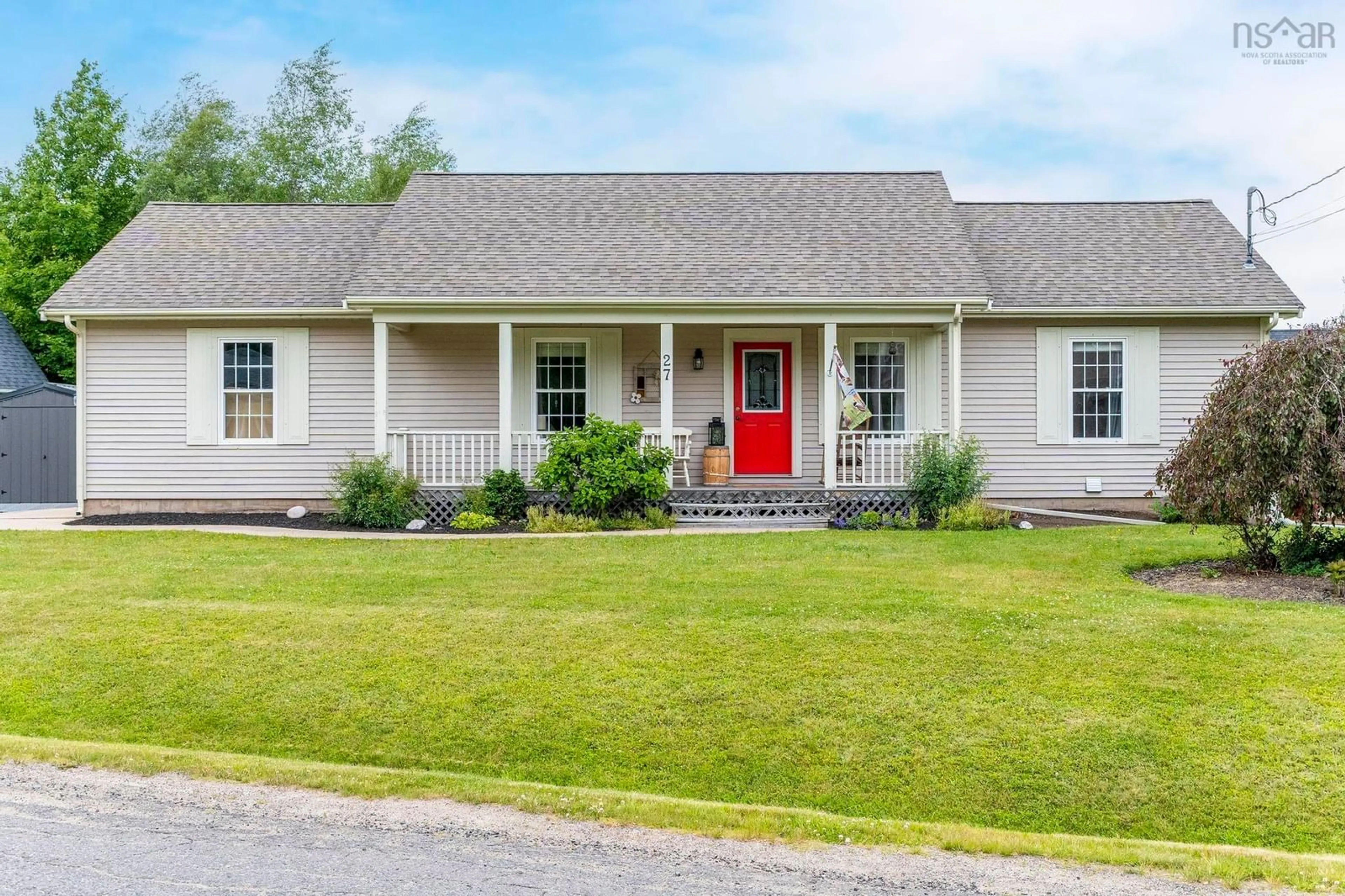 Home with vinyl exterior material, street for 27 Bezanson Dr, Berwick Nova Scotia B0P 1E0
