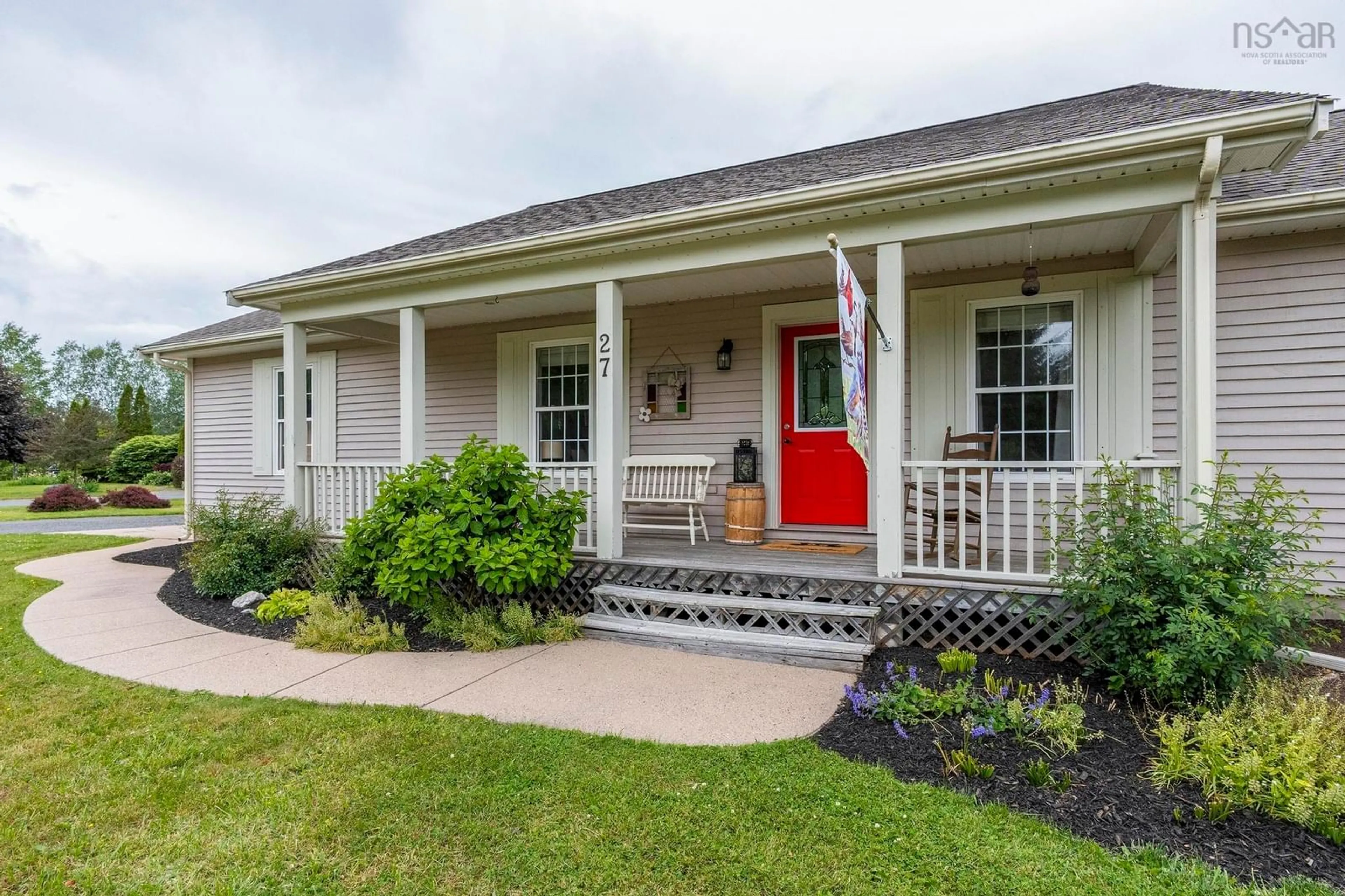 Home with vinyl exterior material, street for 27 Bezanson Dr, Berwick Nova Scotia B0P 1E0
