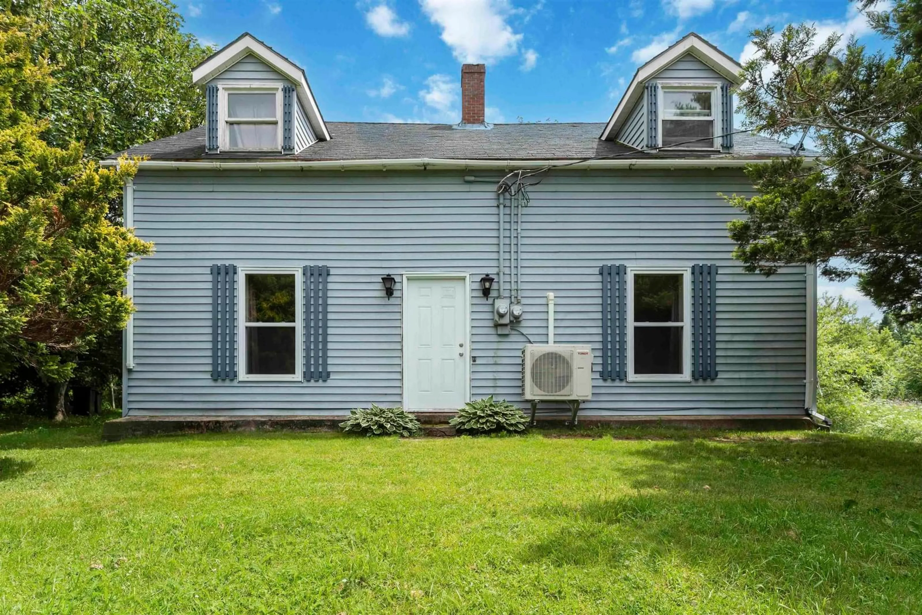 Home with vinyl exterior material, street for 1302 Highway 201, Round Hill Nova Scotia B0S 1A0