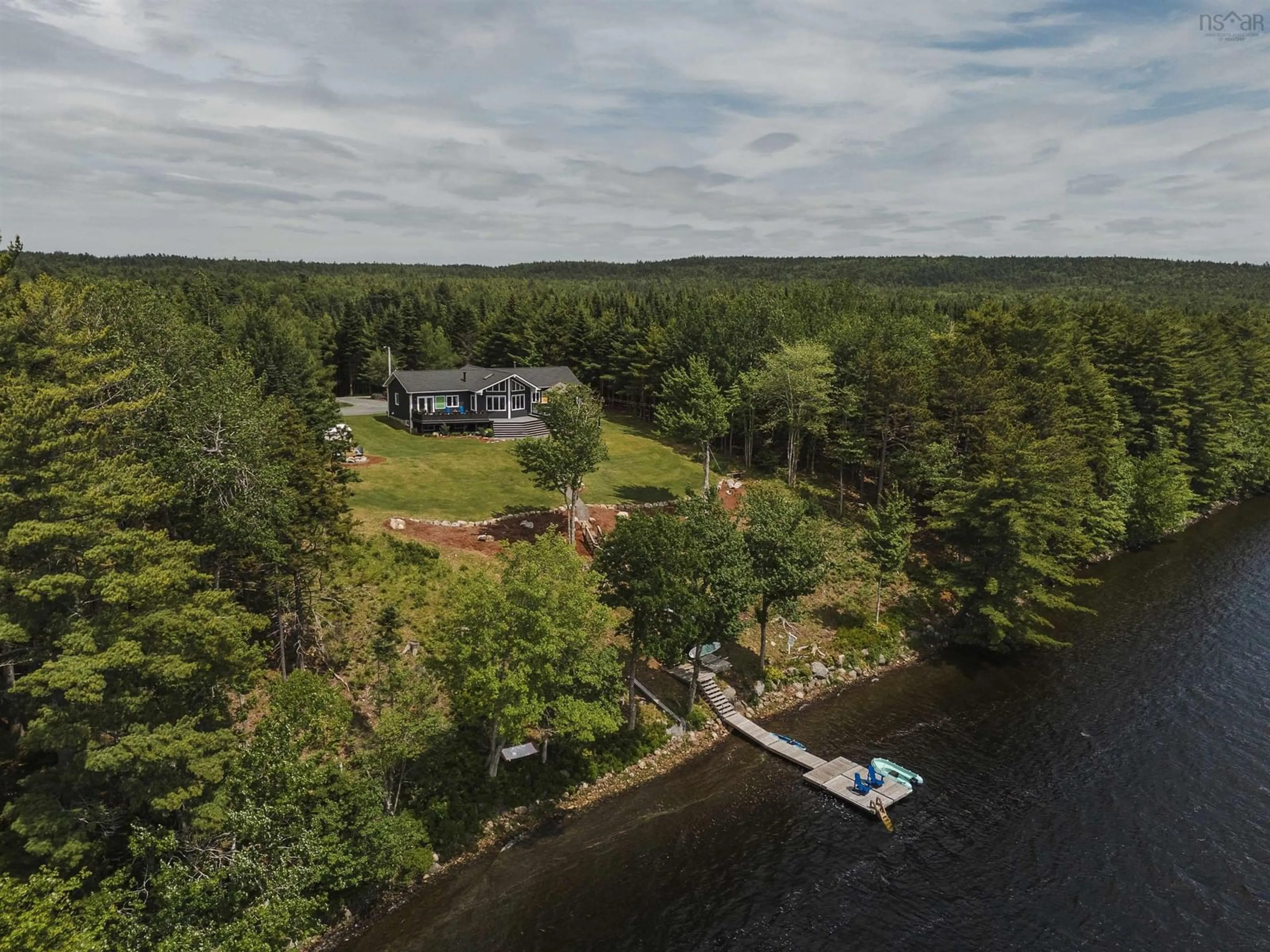 A pic from outside/outdoor area/front of a property/back of a property/a pic from drone, water/lake/river/ocean view for 193 Red Tail Dr, Newburne Nova Scotia B0J 2E0