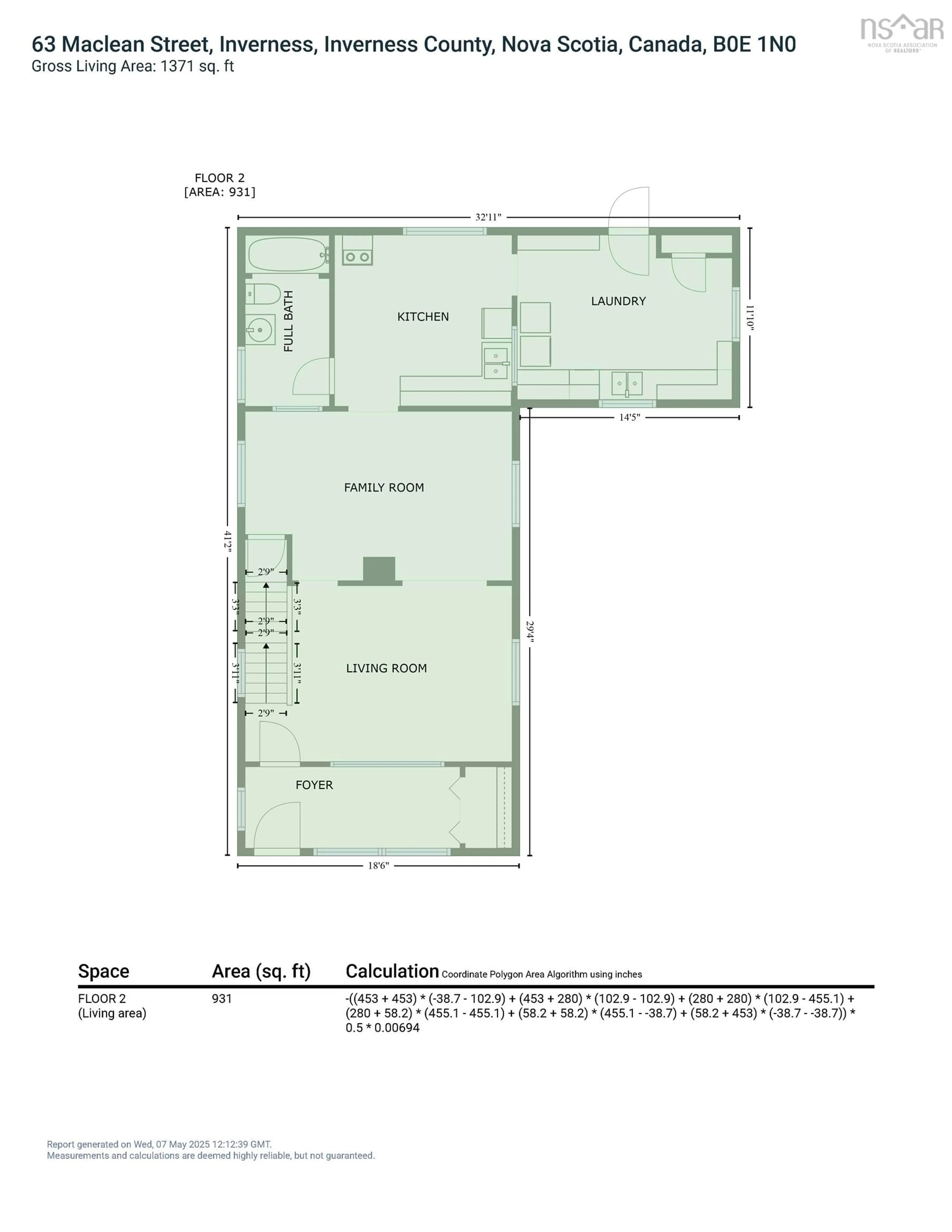 Floor plan for 63 Maclean St, Inverness Nova Scotia B0E 1N0