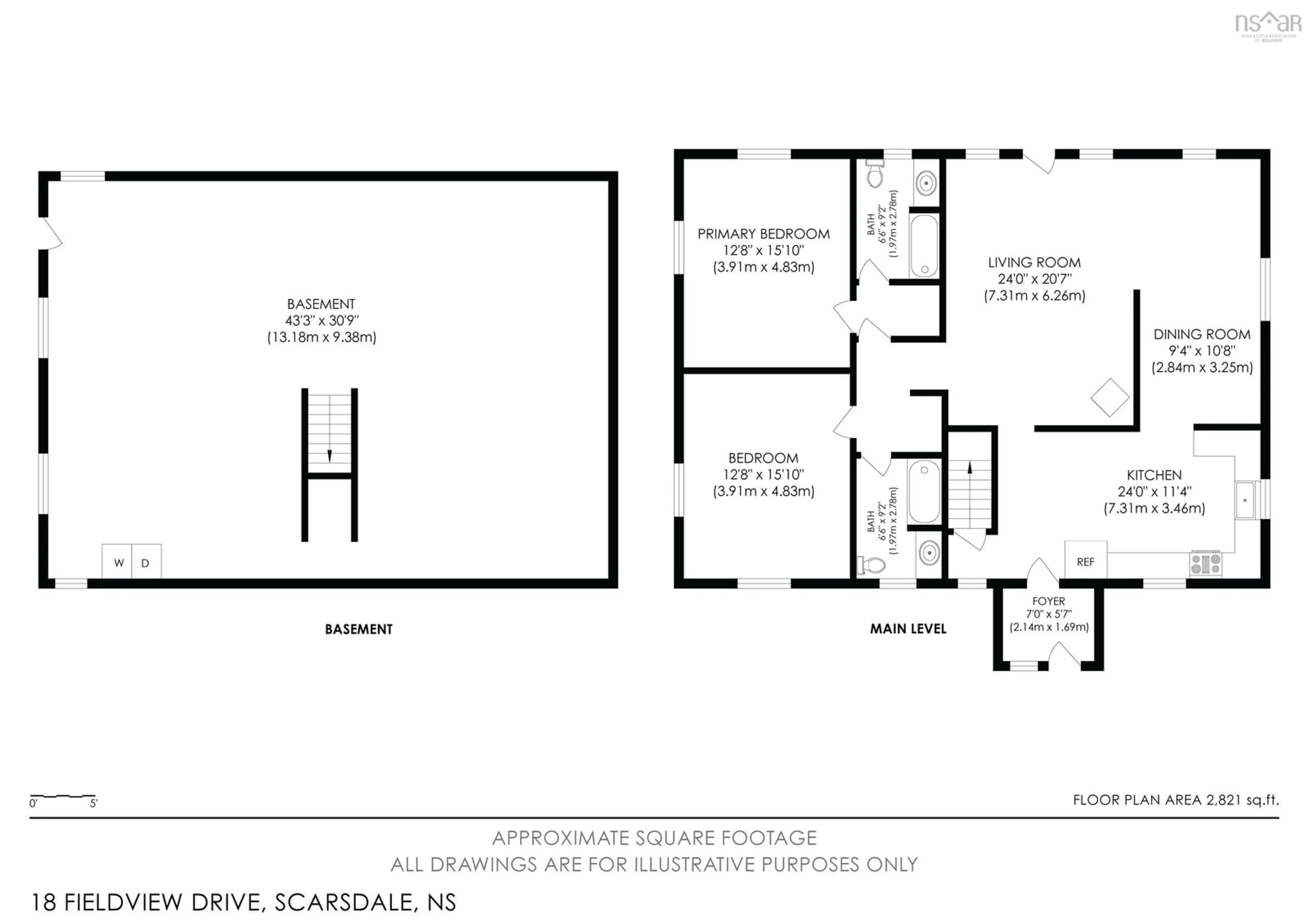 Floor plan for 18 Fieldview Dr, Scarsdale Nova Scotia B0R 1A0