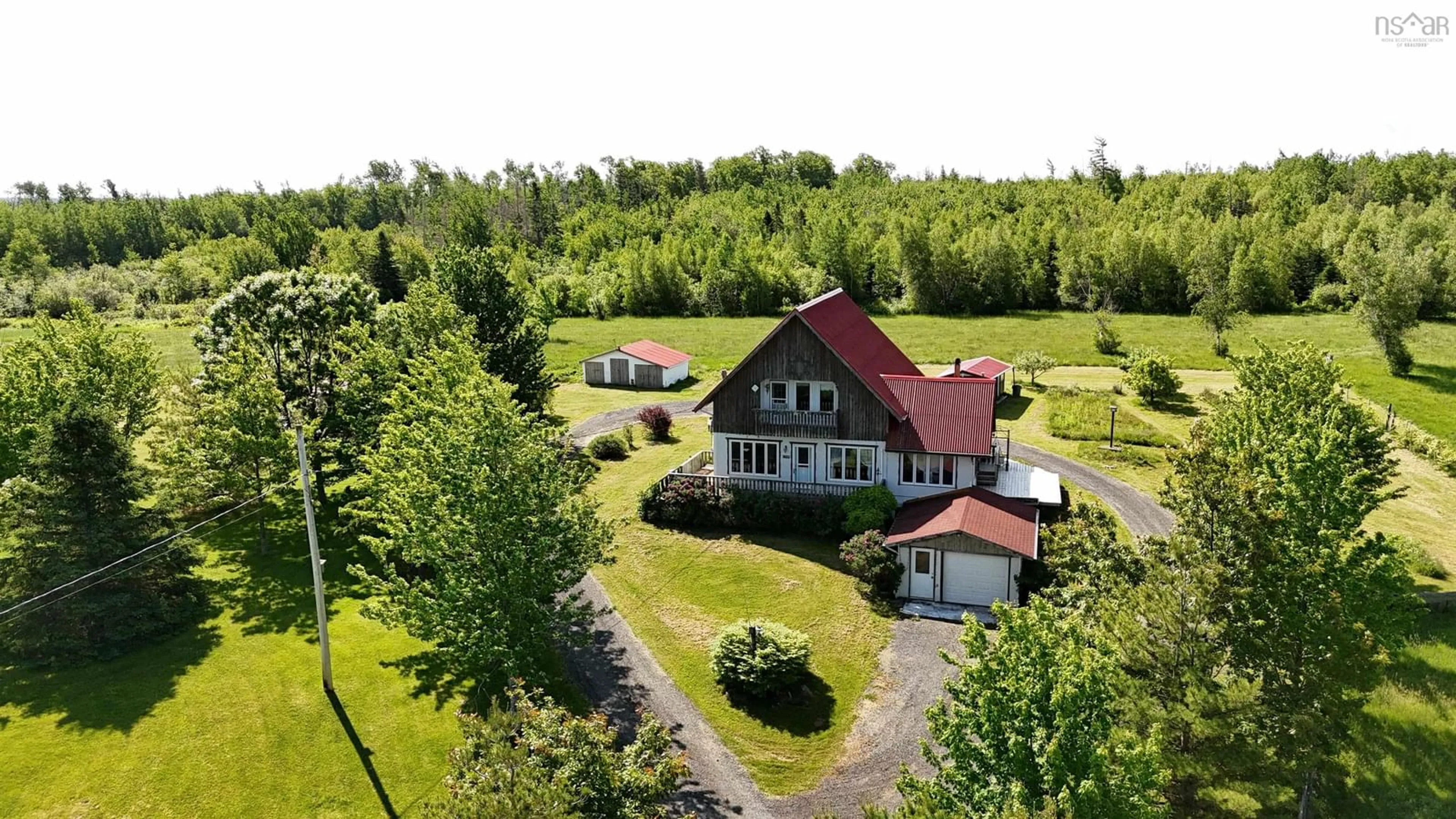 A pic from outside/outdoor area/front of a property/back of a property/a pic from drone, unknown for 1880 Upper River John Rd, Middleton Nova Scotia B0K 1N0