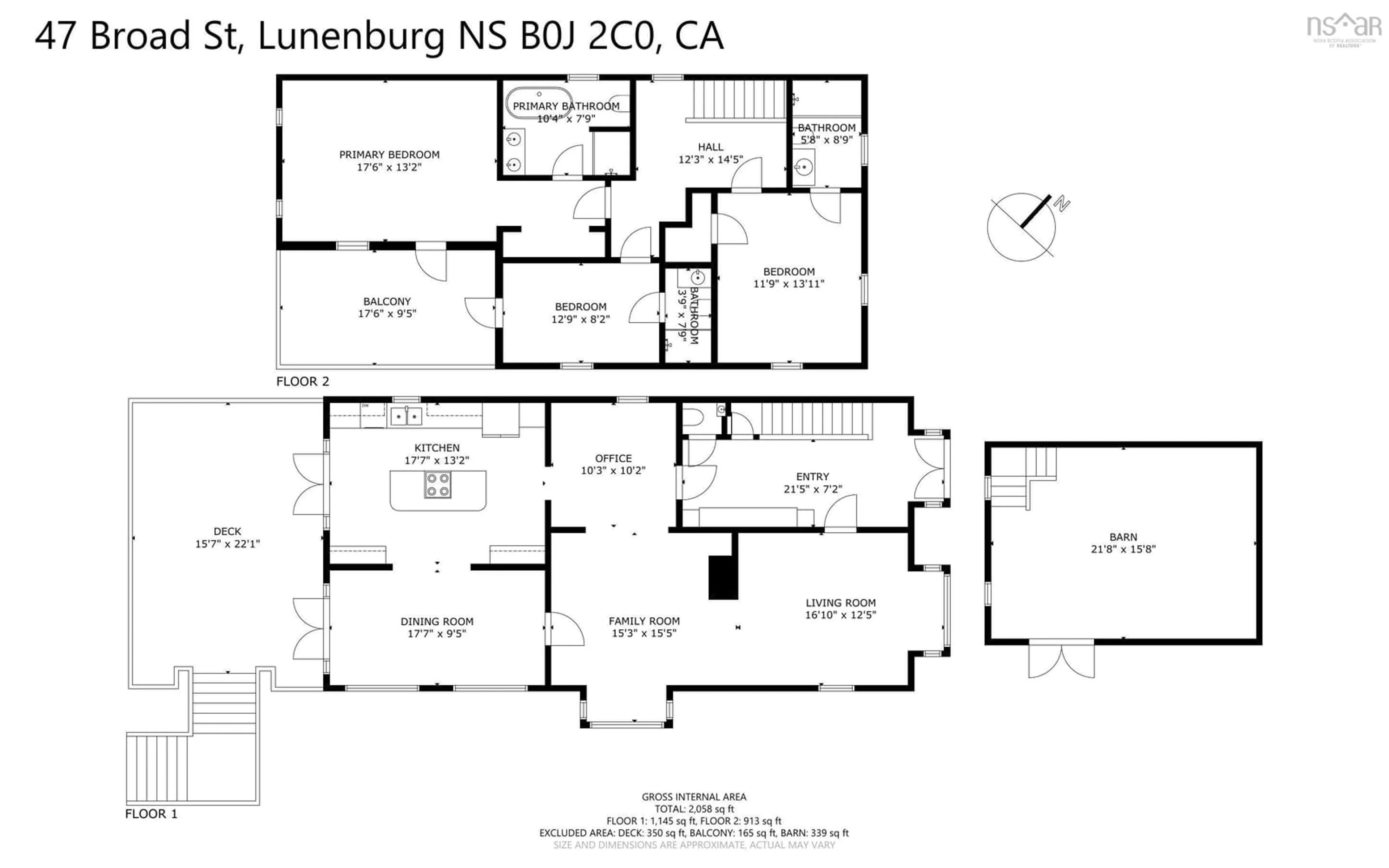 Floor plan for 47 Broad St, Lunenburg Nova Scotia B0J 2C0