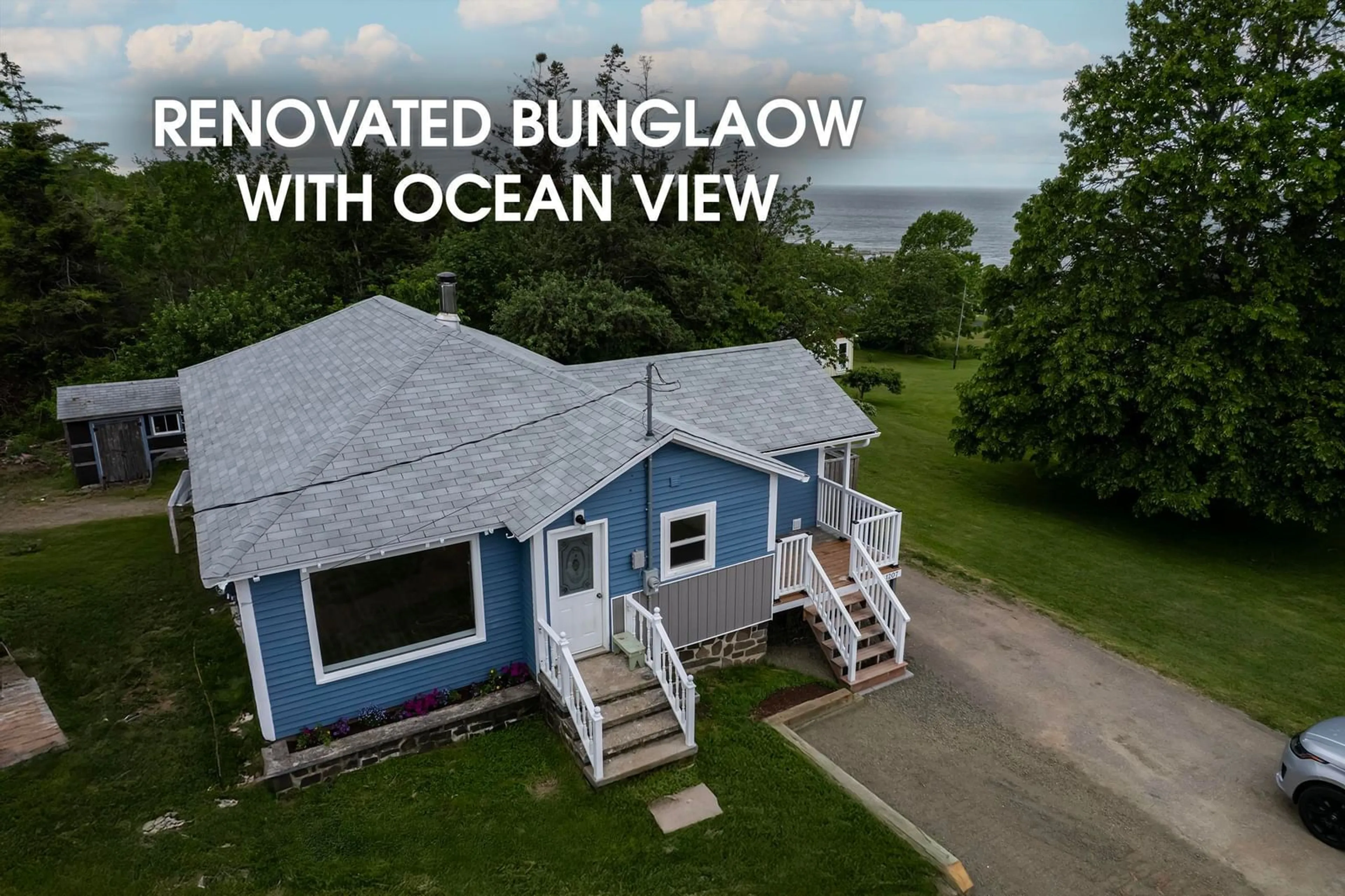 A pic from outside/outdoor area/front of a property/back of a property/a pic from drone, water/lake/river/ocean view for 1207 Parker Mountain Rd, Parkers Cove Nova Scotia B0S 1A0