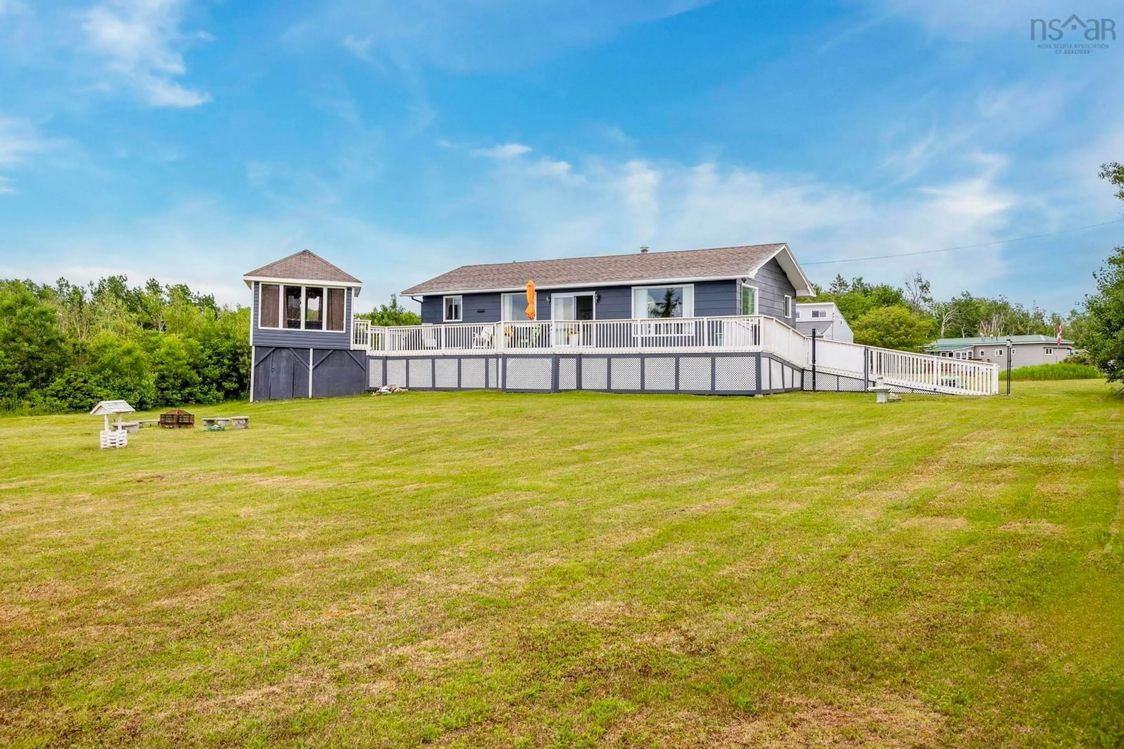 A pic from outside/outdoor area/front of a property/back of a property/a pic from drone, water/lake/river/ocean view for 7 Davies Road Branch, Malagash Mine Nova Scotia B0K 1E0