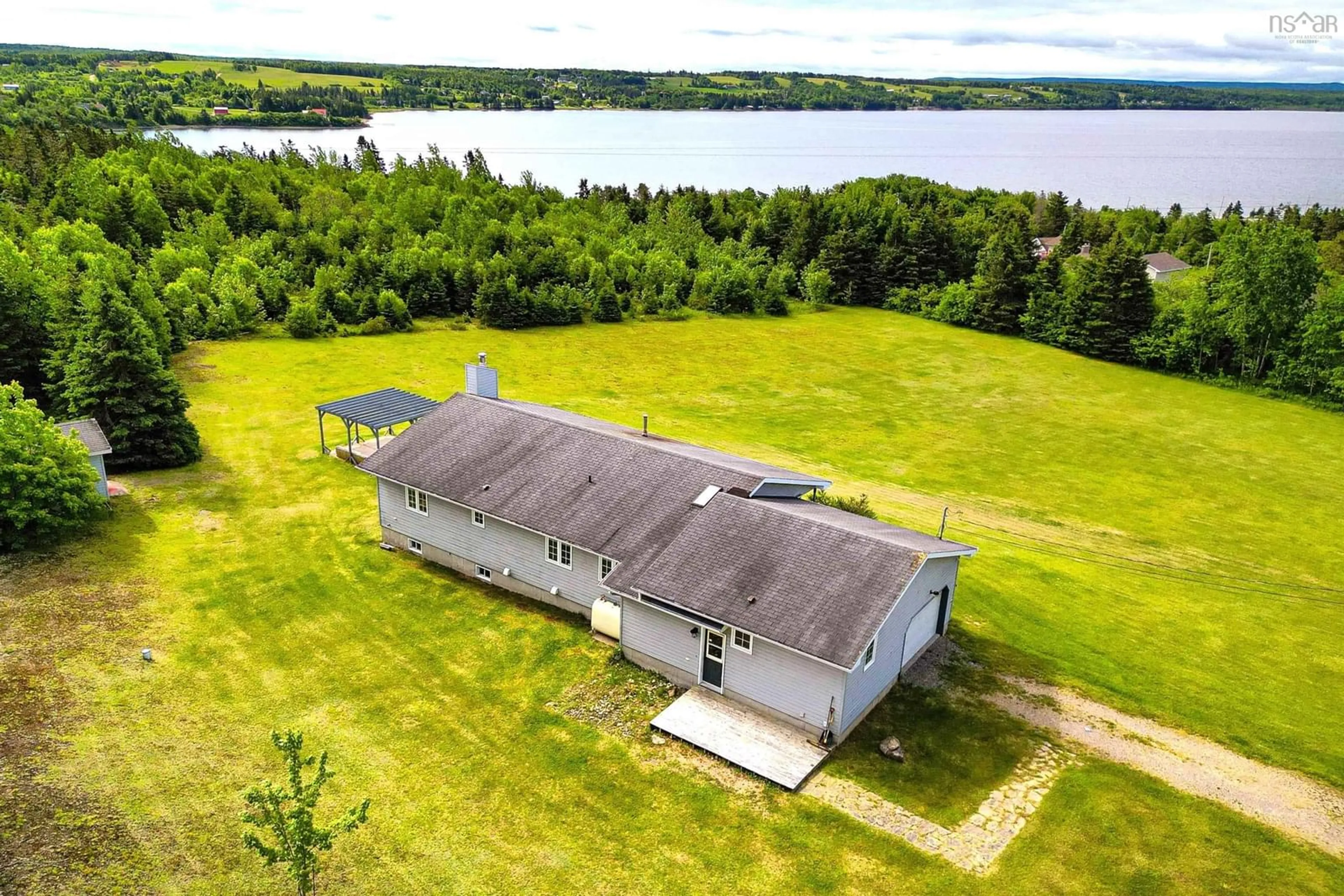 A pic from outside/outdoor area/front of a property/back of a property/a pic from drone, water/lake/river/ocean view for 40 Brady Dr, Groves Point Nova Scotia B1Y 2W6