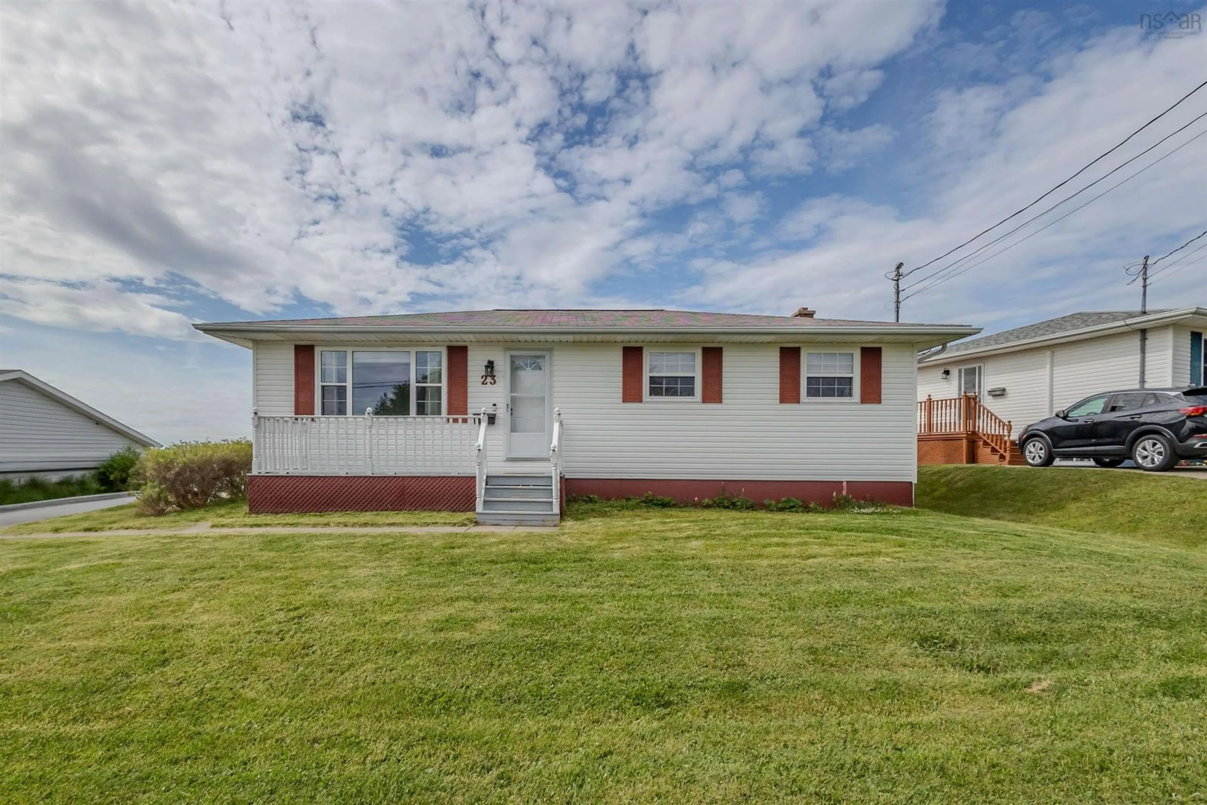 Home with vinyl exterior material, street for 23 Star Crt, Whitney Pier Nova Scotia B1N 3H1