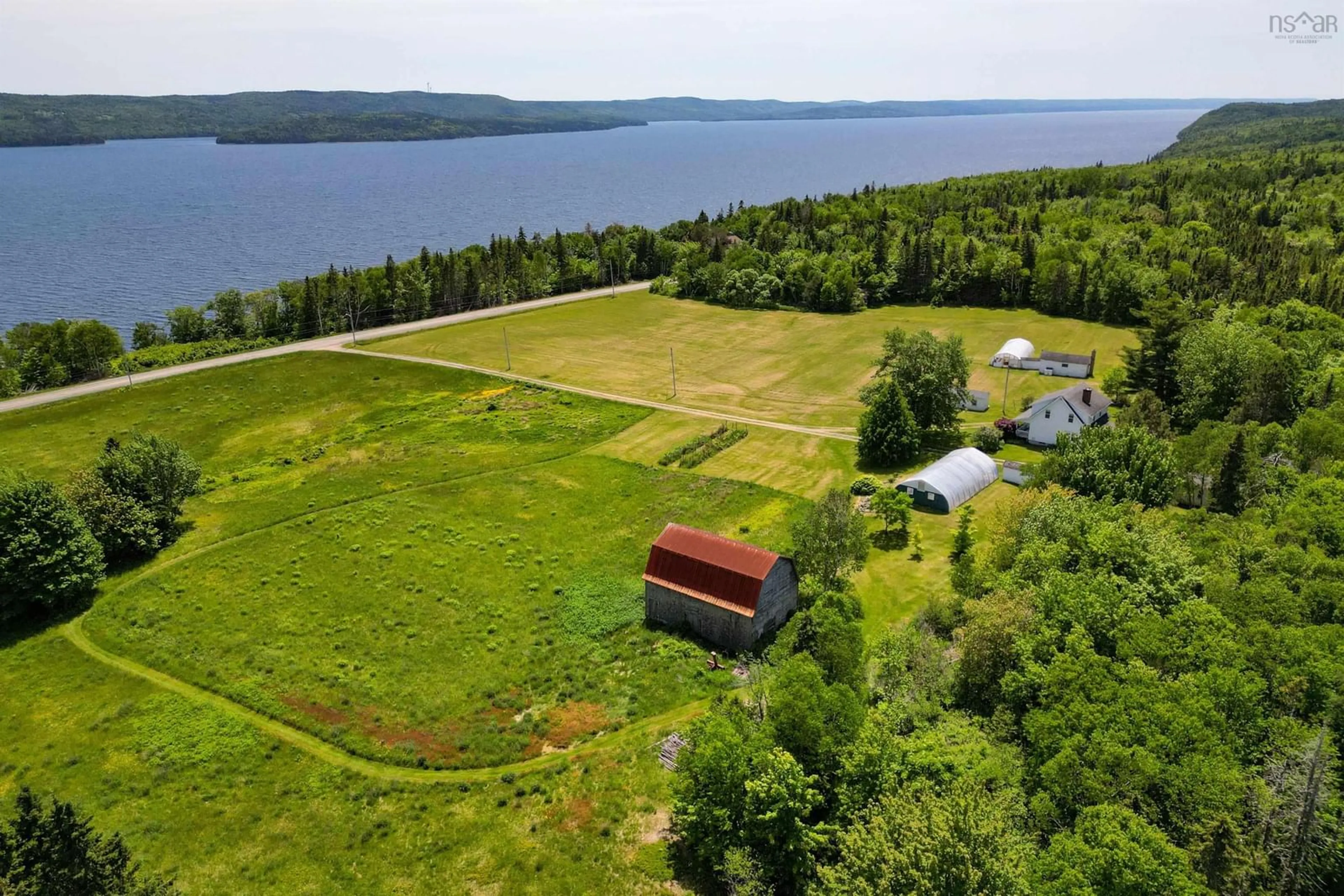 A pic from outside/outdoor area/front of a property/back of a property/a pic from drone, water/lake/river/ocean view for 2438 Hillside Boularderie, Southside Boularderie Nova Scotia B1Y 2S5