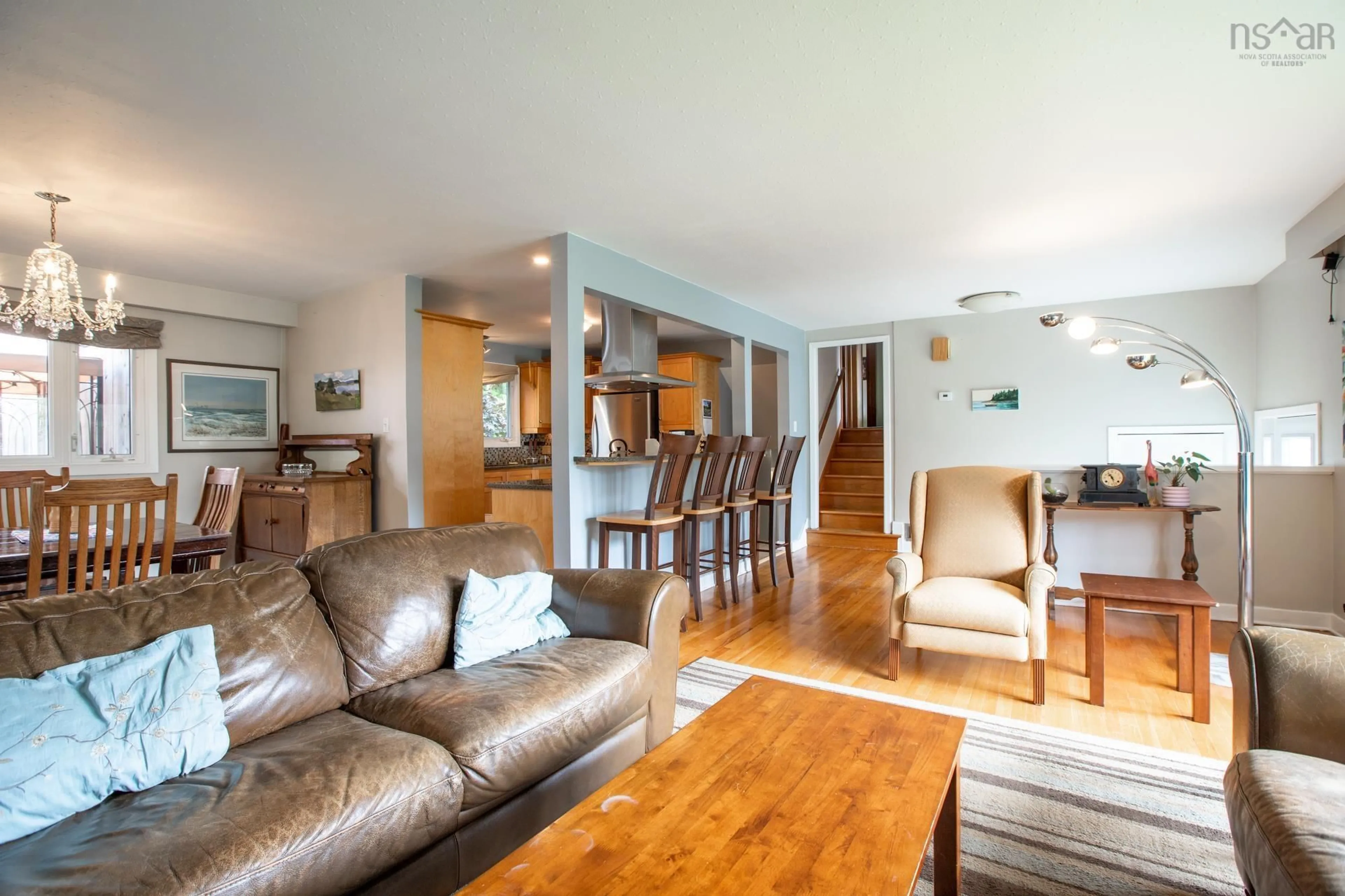 Living room with furniture, wood/laminate floor for 24 Nightingale Dr, Halifax Nova Scotia B3M 1V4