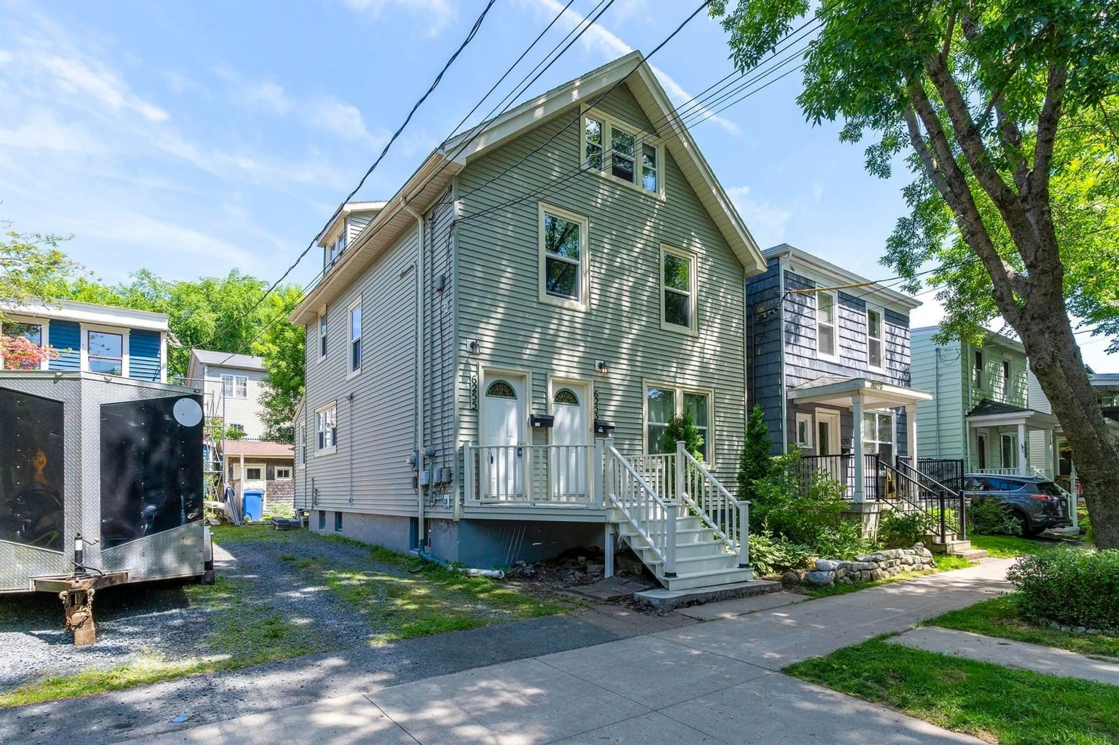 Home with vinyl exterior material, street for 6255/6253 Allan St, Halifax Nova Scotia B3L 1G8