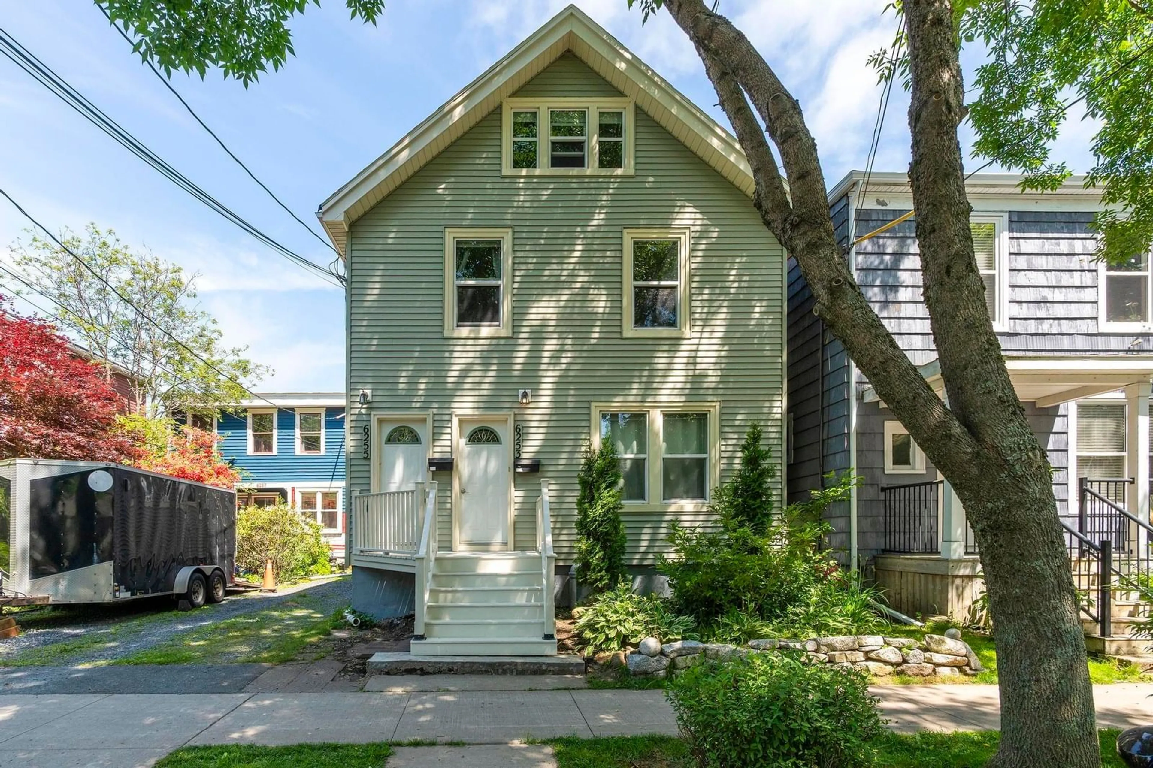 Home with vinyl exterior material, street for 6255/6253 Allan St, Halifax Nova Scotia B3L 1G8