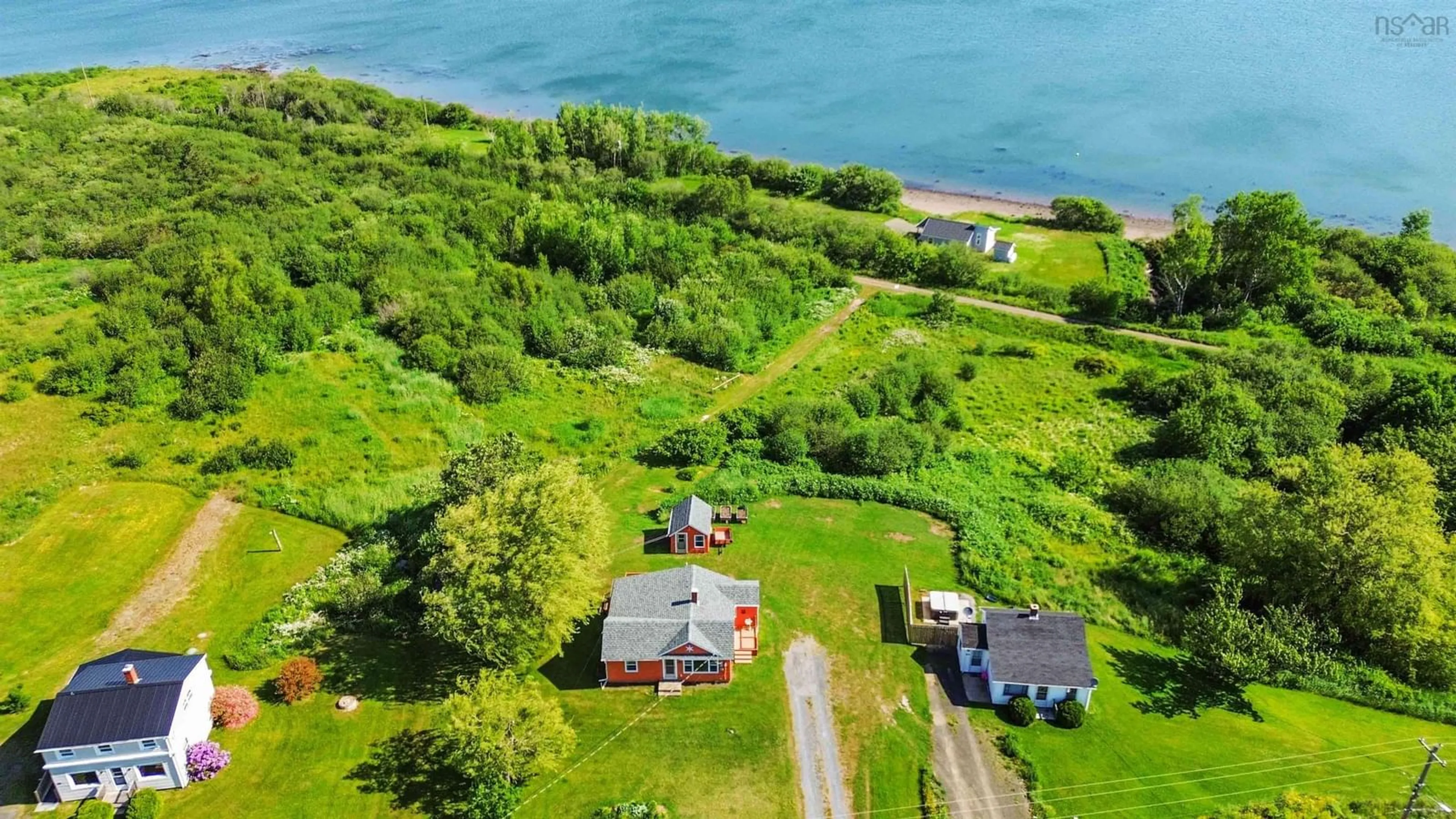 A pic from outside/outdoor area/front of a property/back of a property/a pic from drone, water/lake/river/ocean view for 287 Robinson Weir Rd, Conway Nova Scotia B0V 1A0