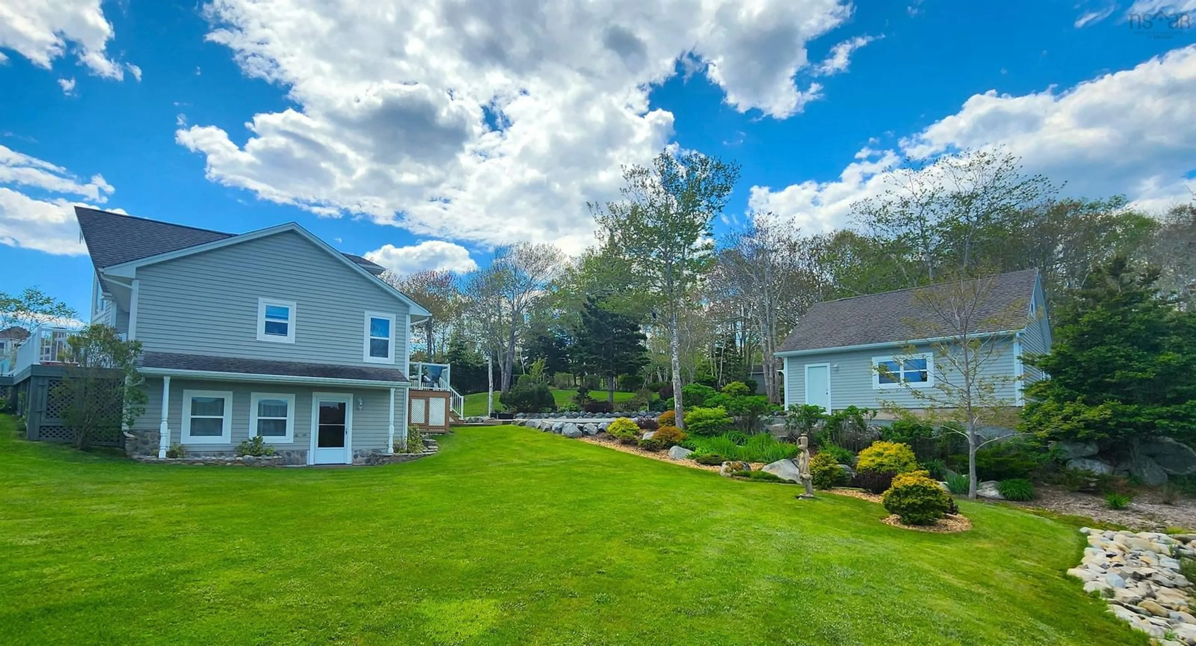A pic from outside/outdoor area/front of a property/back of a property/a pic from drone, water/lake/river/ocean view for 129 Cosby Rd, Port Mouton Nova Scotia B0T 1T0