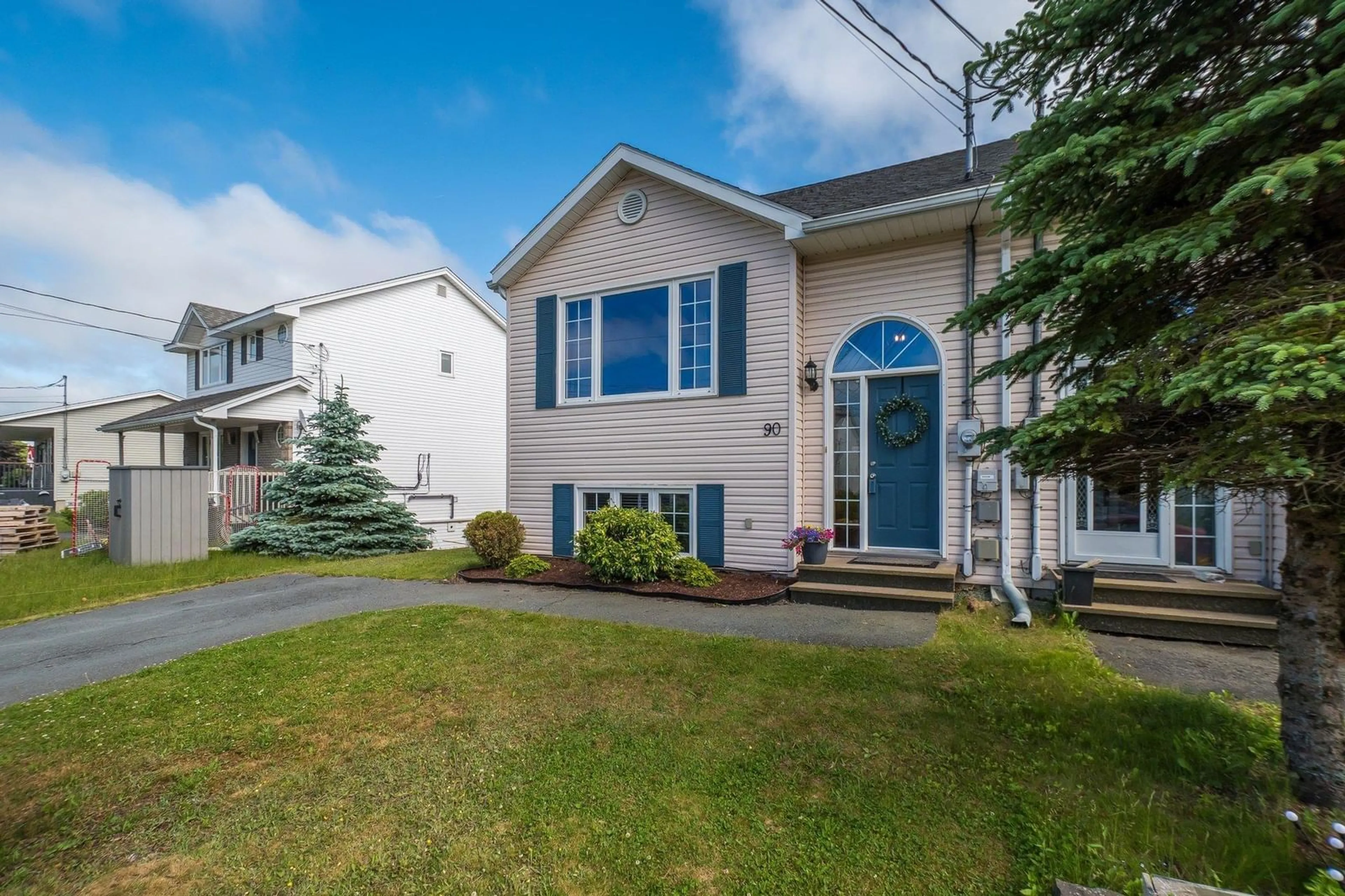Home with vinyl exterior material, street for 90 Lancaster Dr, Dartmouth Nova Scotia B3A 4X8