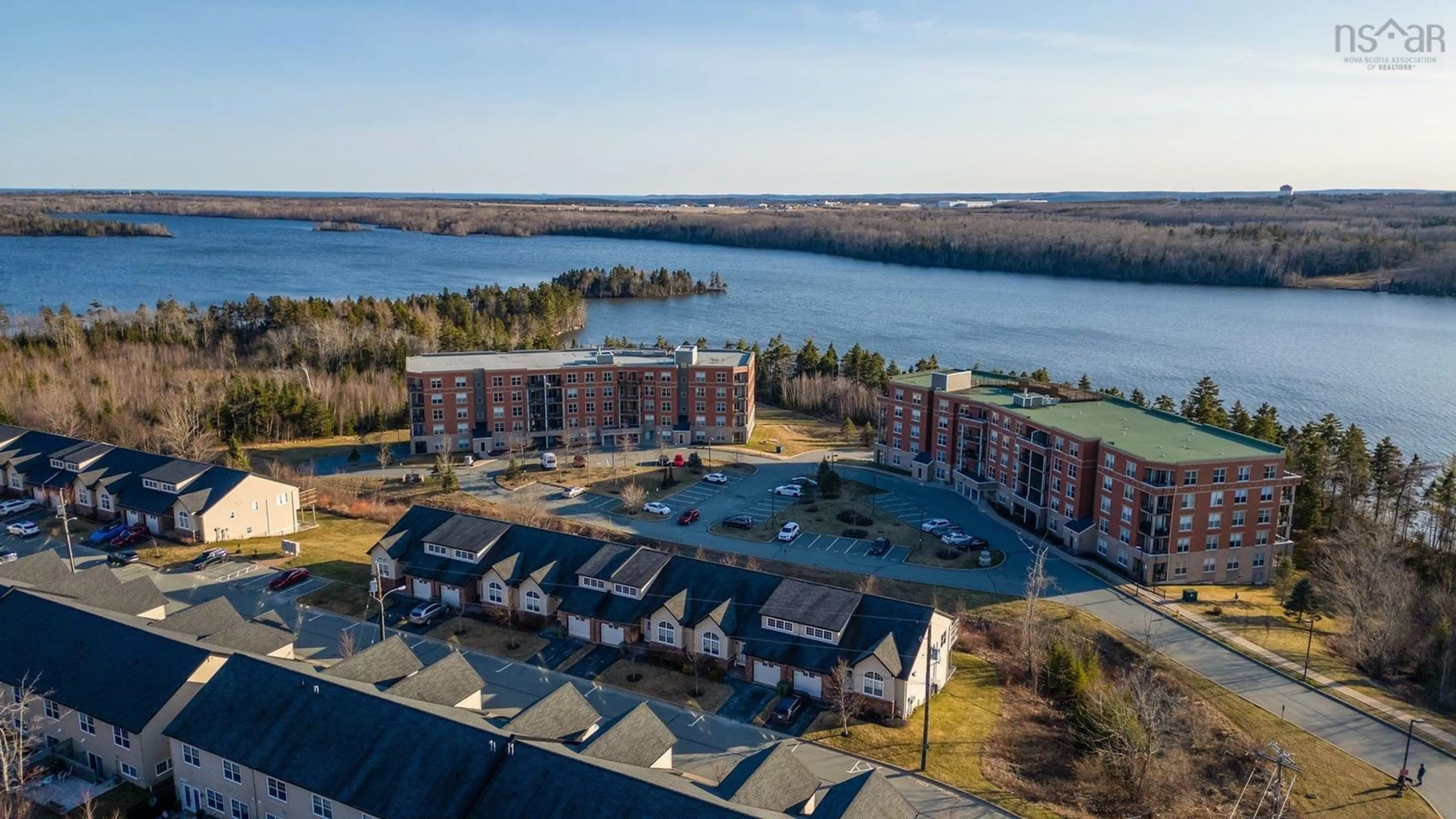 A pic from outside/outdoor area/front of a property/back of a property/a pic from drone, water/lake/river/ocean view for 13 Aquavista Lane, Dartmouth Nova Scotia B2W 0K5