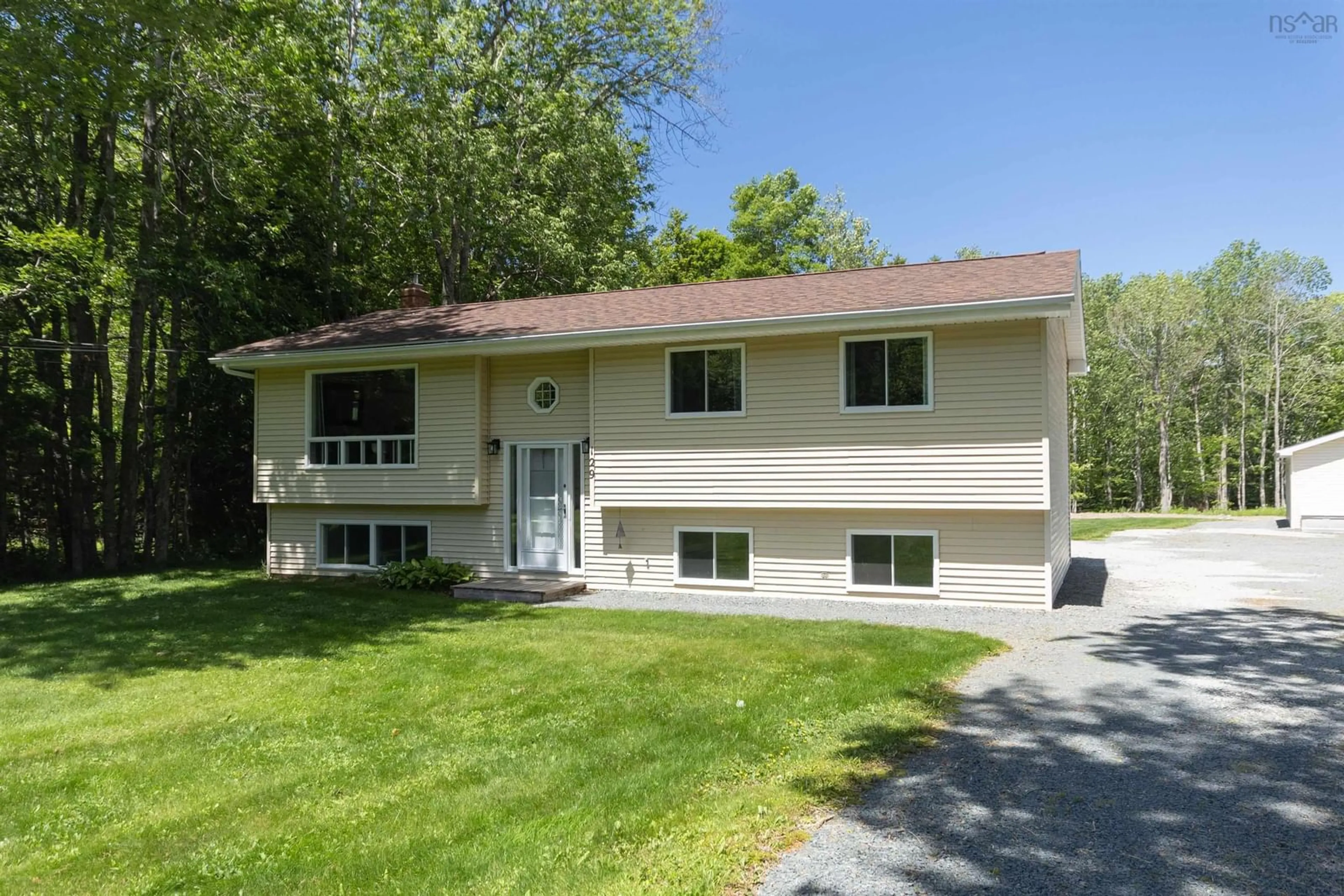 Home with vinyl exterior material, street for 129 Rosley Rd, Beaver Bank Nova Scotia B4G 1C4