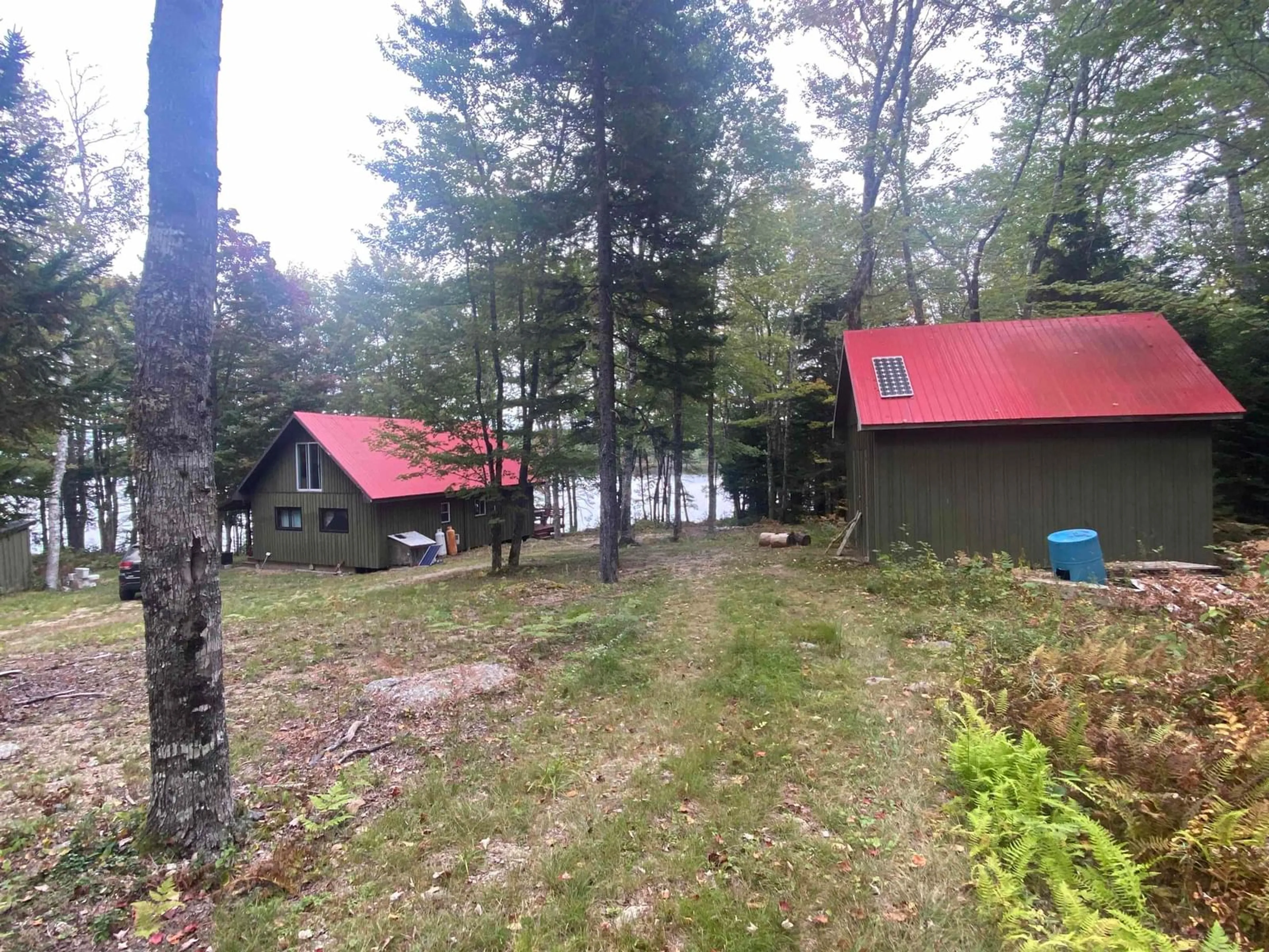A pic from outside/outdoor area/front of a property/back of a property/a pic from drone, forest/trees view for 2700 Morganville Rd, Lake Mulgrave Nova Scotia B0S 1B0